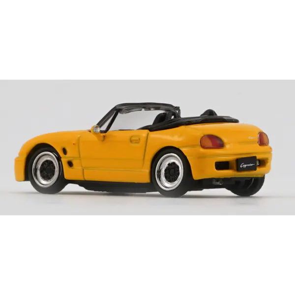 BM Creations 1:64 Scale Diecast Suzuki Cappuccino Yellow RHD Model Car - Perfect for Collectors, Display & Racing Dioramas