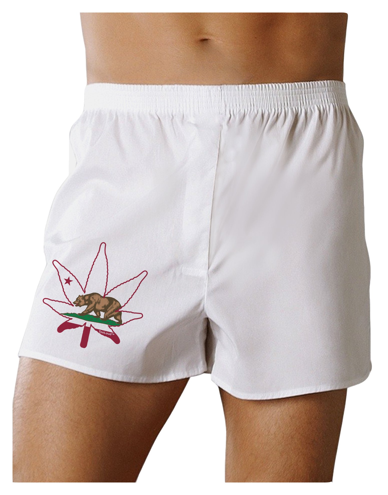 California Bear Leaf Boxer Shorts for Men - Soft Cotton Comfortable Underwear - Perfect for Casual Wear, Lounging & Travel