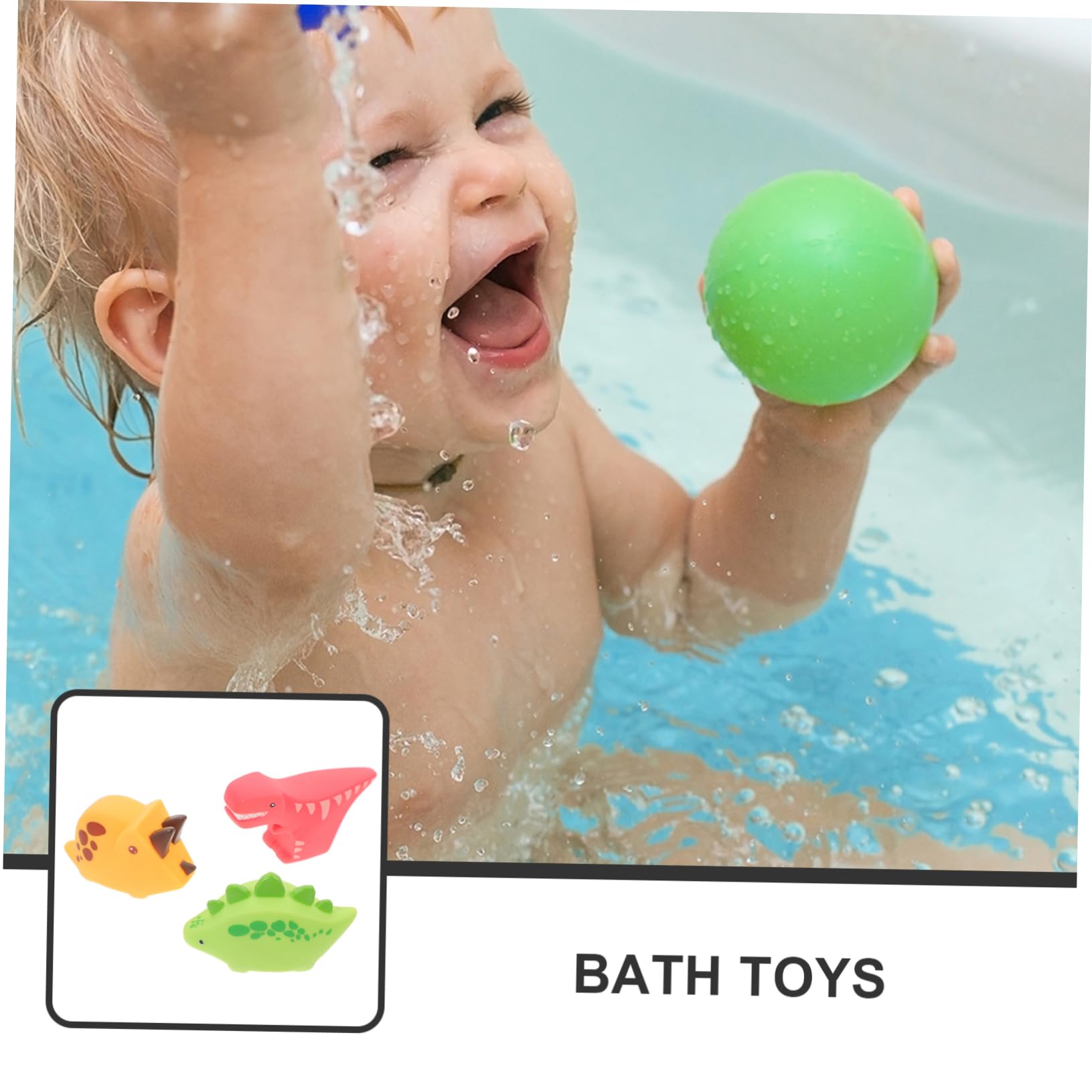Vaguelly 3-Piece Adorable Plastic Dinosaur Toy Set - Portable Bath & Play Toys for Kids - Perfect for Bathtime Fun, Sensory Play & Dinosaur-Themed Parties