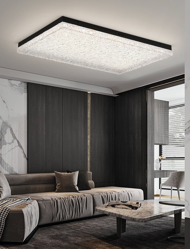 Crystalia Resin Ceiling Light Fixture - Modern Crystal Chandelier for Living Room, Bedroom, Dining Room - Elegant Home Decor Lighting for Indoor Spaces
