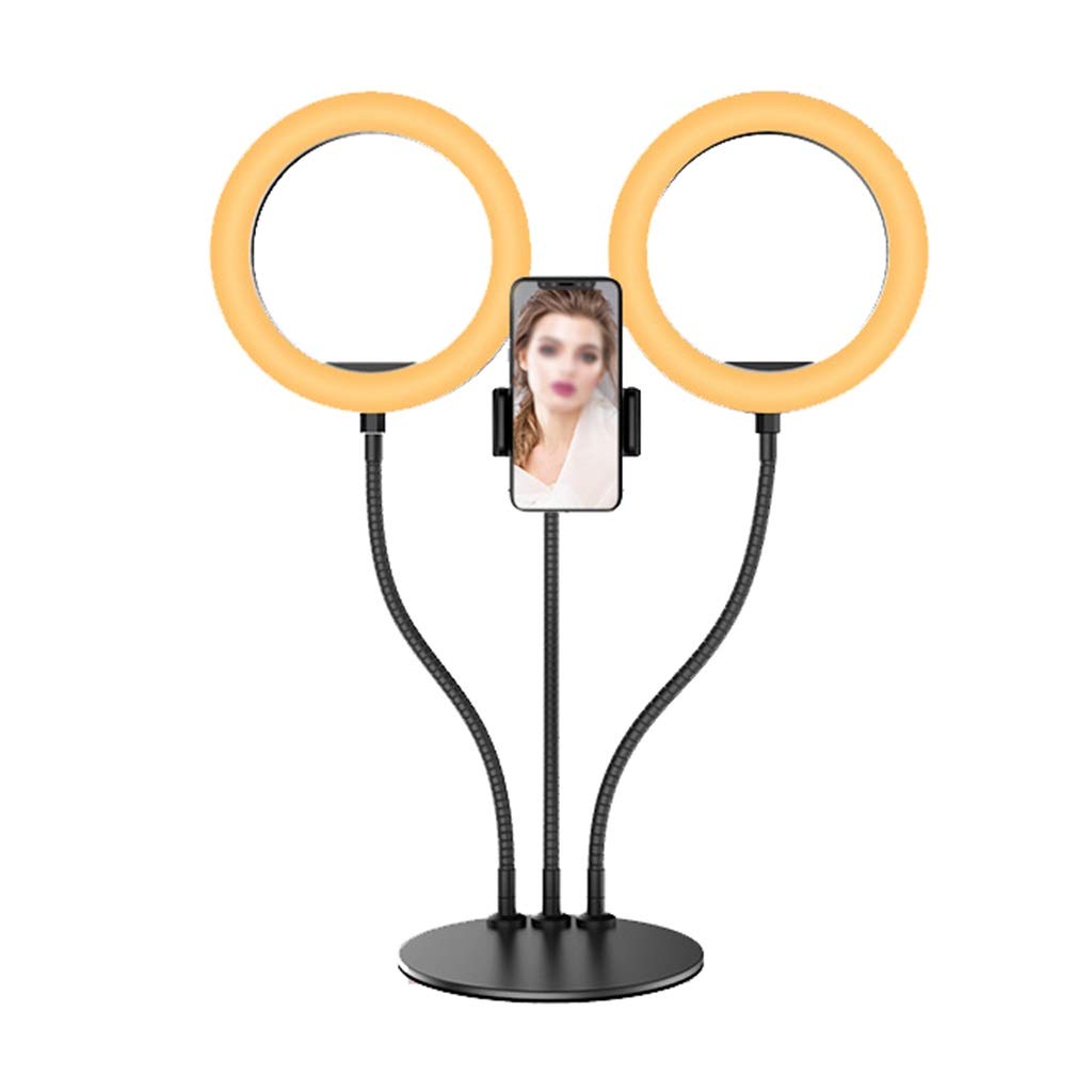 QFFL LED Ring Light with Adjustable Phone Holder & Tripod Stand - Dimmable 3 Light Modes, 10 Brightness Levels, USB Powered - Perfect for Live Streaming, YouTube Videos, TikTok Content Creation & Photography