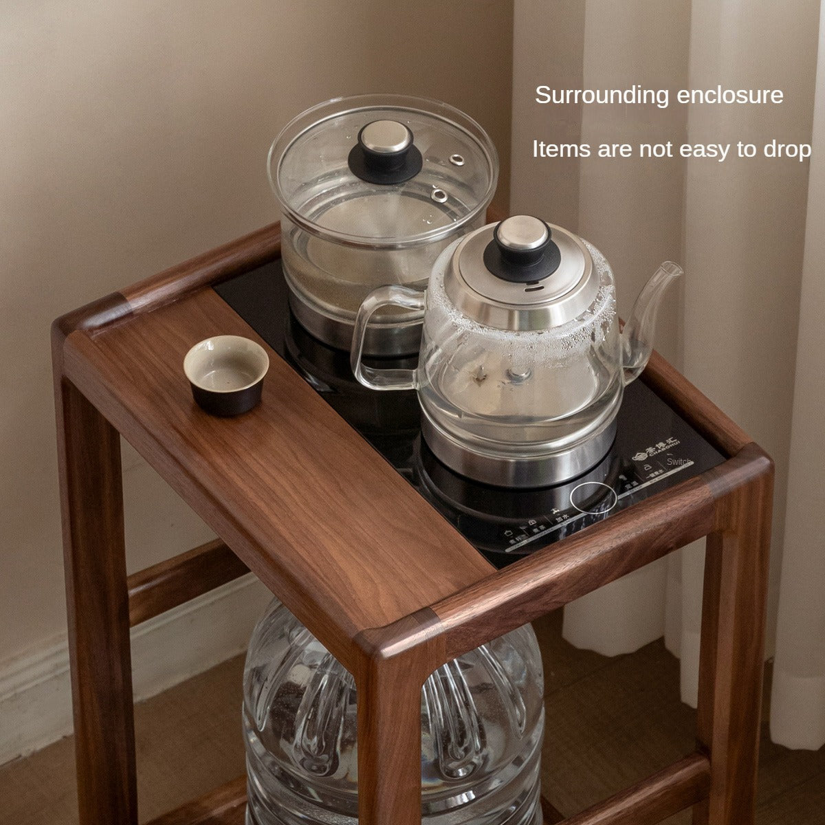 Premium Black Walnut Solid Wood Removable Side Table - Rustic End Table with Sturdy Metal Legs for Living Room, Bedroom, or Outdoor Patio Use