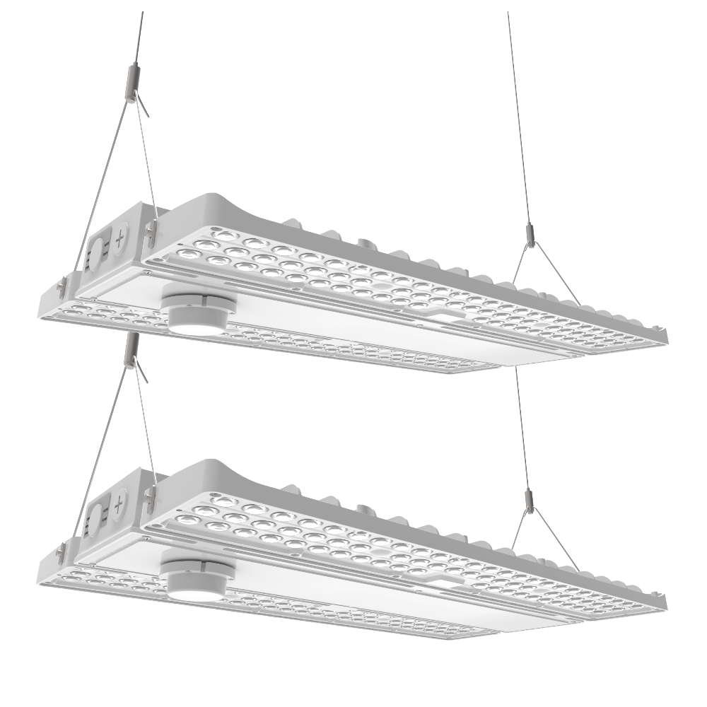 Konlite LED Linear High Bay Light - PAVO Series 130W/210W Selectable Wattage, 31,290lm, 120-277V, 5000K Daylight (400W/600W Equivalent) - 2 Pack for Warehouse, Gym, and Industrial Lighting