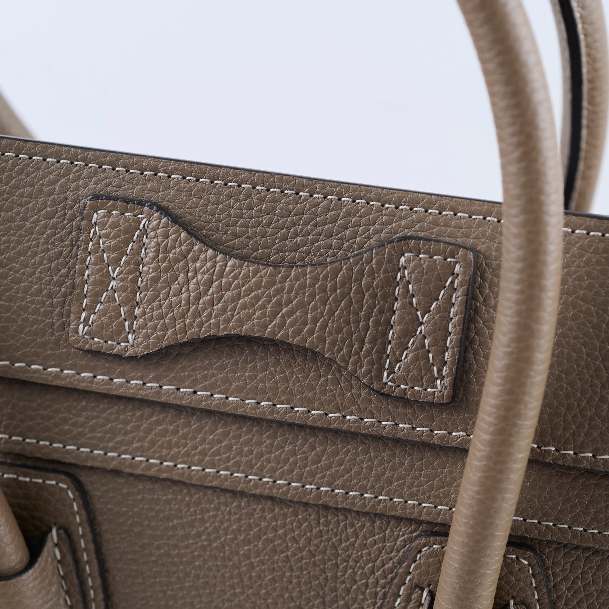 Celine Micro Luggage Bag in Taupe - Premium Grained Leather Handbag for Women | Perfect for Work, Travel & Everyday Use