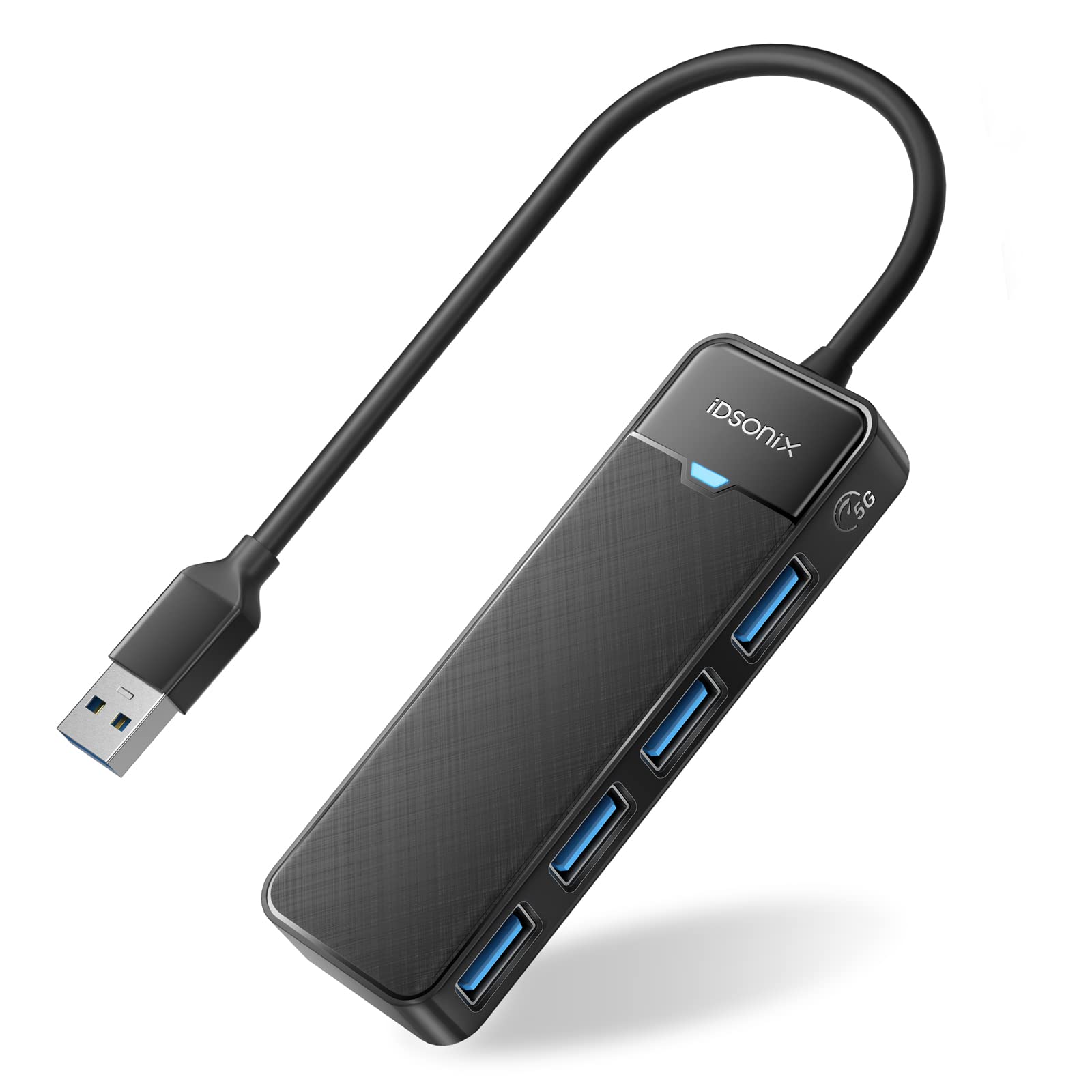 4-Port USB 3.0 Hub Ultra Slim - High Speed Data Transfer USB Splitter & Multiport Adapter for Laptop, PC, MacBook - Perfect for Office, Home & Travel Use with Flash Drives & External Hard Drives