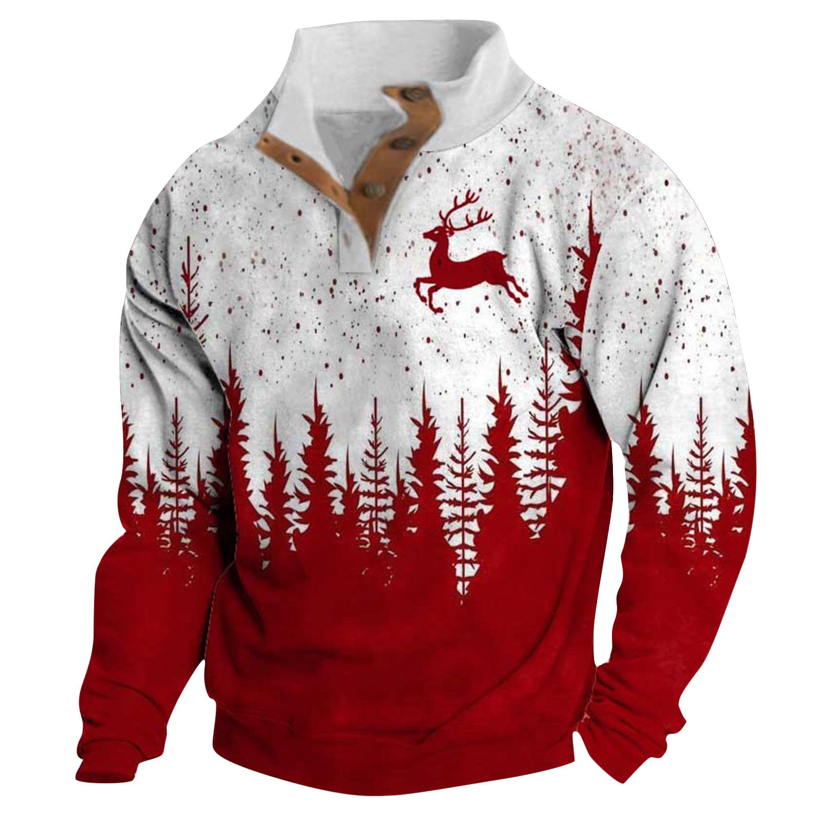 Funny Ugly Christmas Henley Sweaters for Men - Knitted Pullover Winter Holiday Party Sweater for Big & Tall - Perfect for Office Parties, Family Gatherings & Secret Santa Gifts