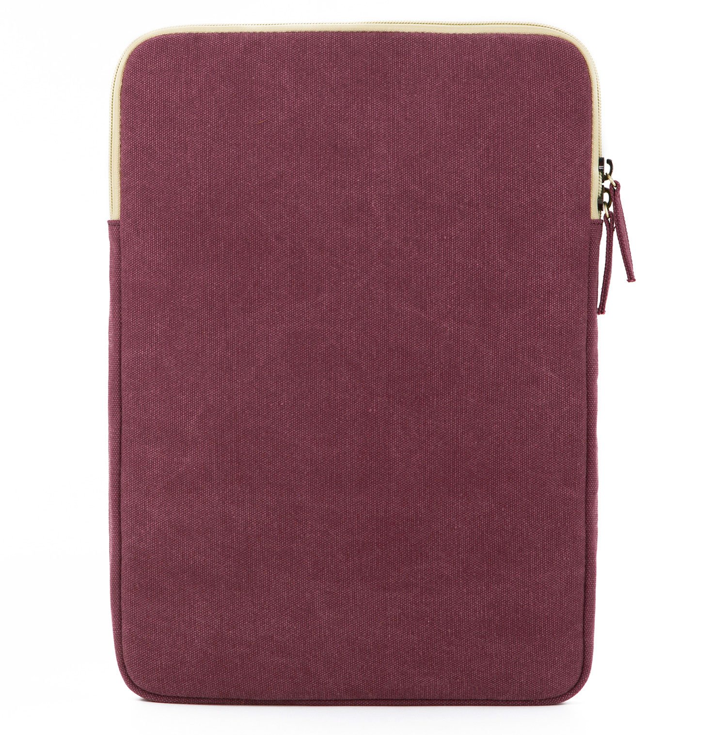 Kinmac Wine Red Water Resistant Canvas Vertical Laptop Sleeve with Pocket - Fits 15.6 & 16 inch Laptops - Perfect for Travel, Office & School Use