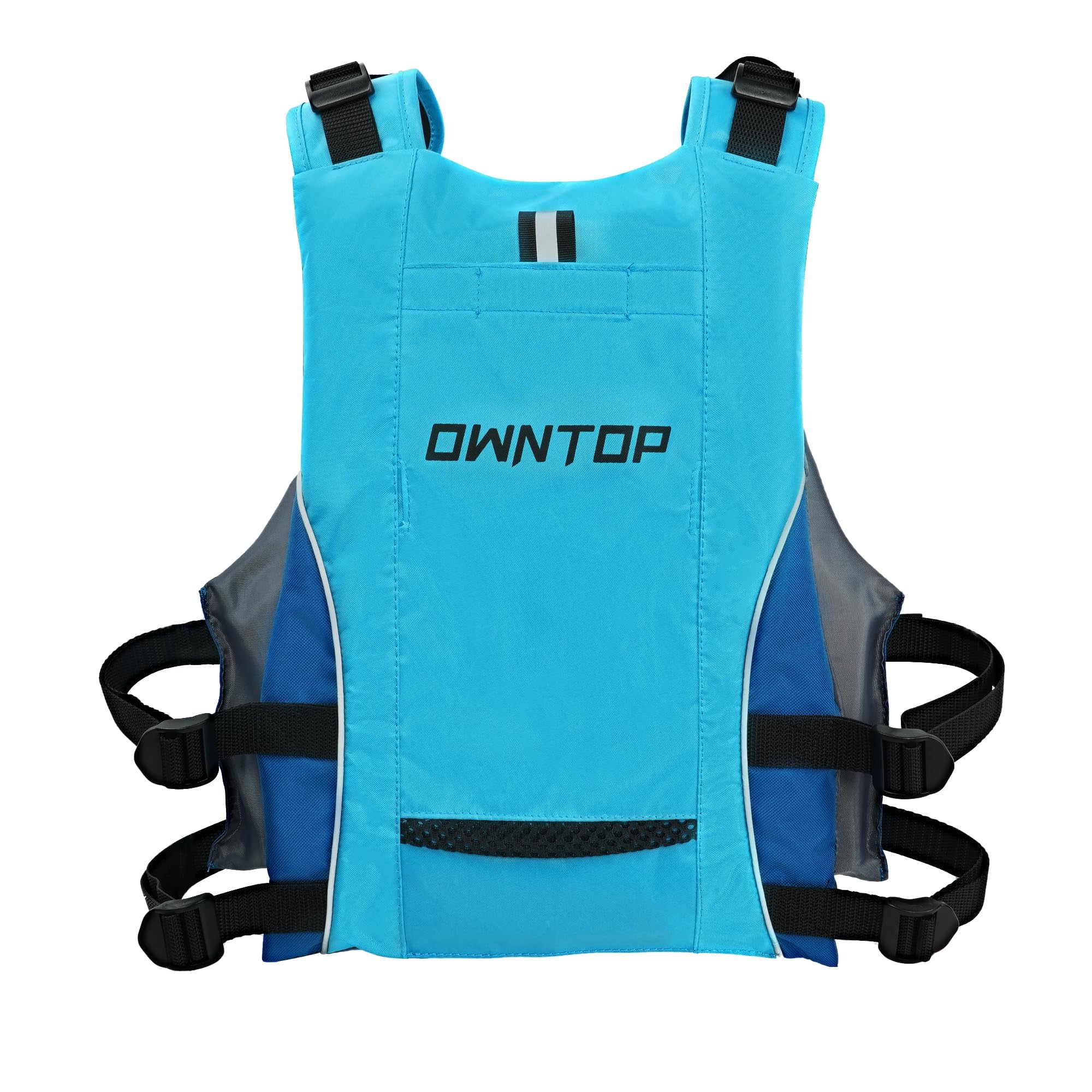 Owntop Swim Jacket for Adults & Youth - Ultra-Thin Hydration Pack with Dual Mesh Pockets & Attached Whistle - Lightweight Design for Maximum Mobility - Perfect for Kayaking, Boating, Fishing, and All Water Sports Activities