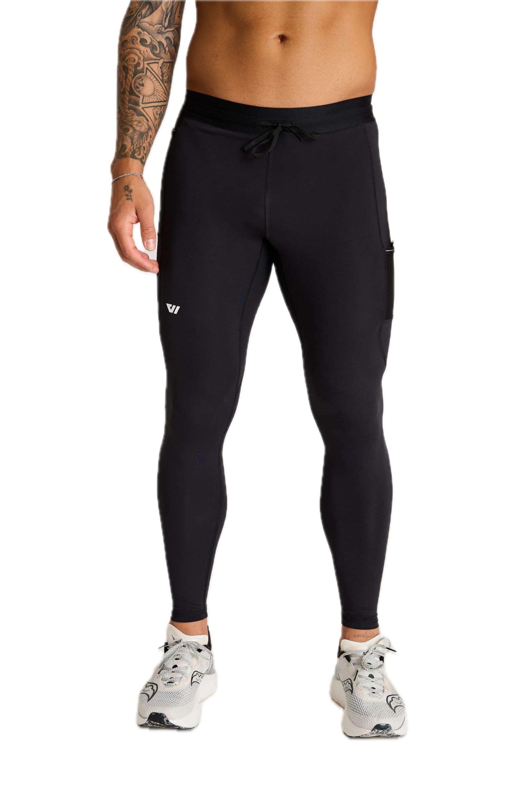 WOLACO Sprint Full Tight Compression Pants for Men with Phone Pocket - Running, Workout & Training Performance Leggings