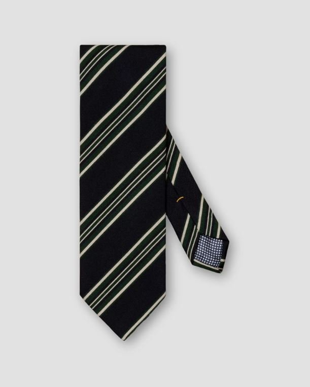 ETON Regimental Stripe Silk Tie for Men - Navy Blue Formal Necktie | Perfect for Business, Weddings & Special Occasions