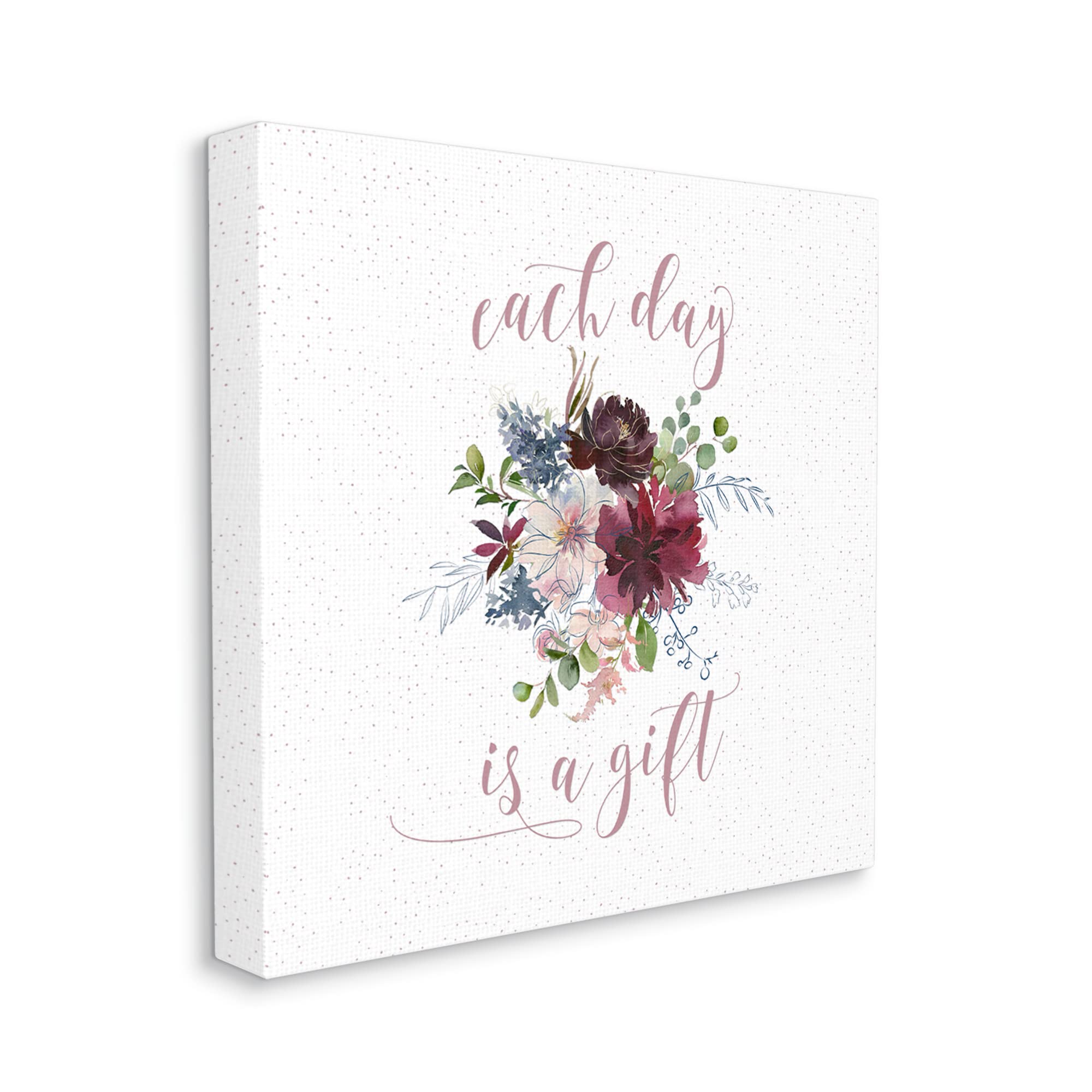 Stupell Industries Minimalist Floral Calligraphy Quote Wall Art - Inspirational Daily Gift Designed by Tara Moss - Perfect for Home Decor, Office, Bedroom & Living Room