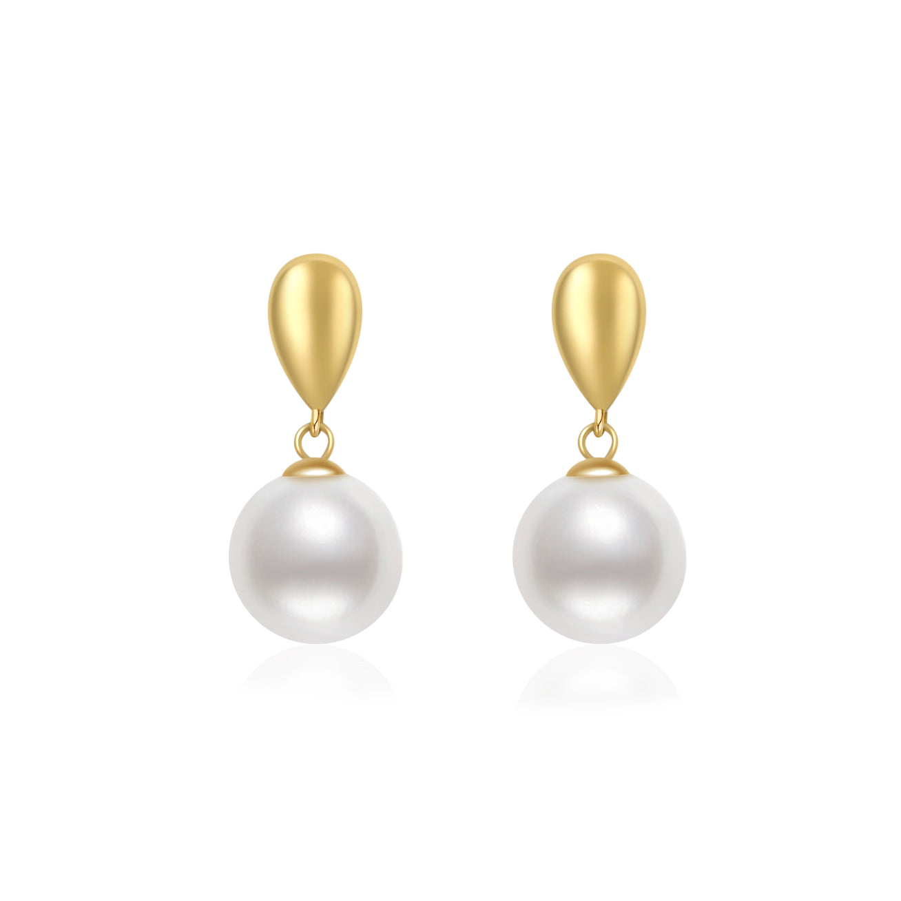 18K Gold Freshwater Pearl Earrings KE00102 - Classic Stud Earrings for Women, Perfect for Weddings, Parties & Everyday Elegance