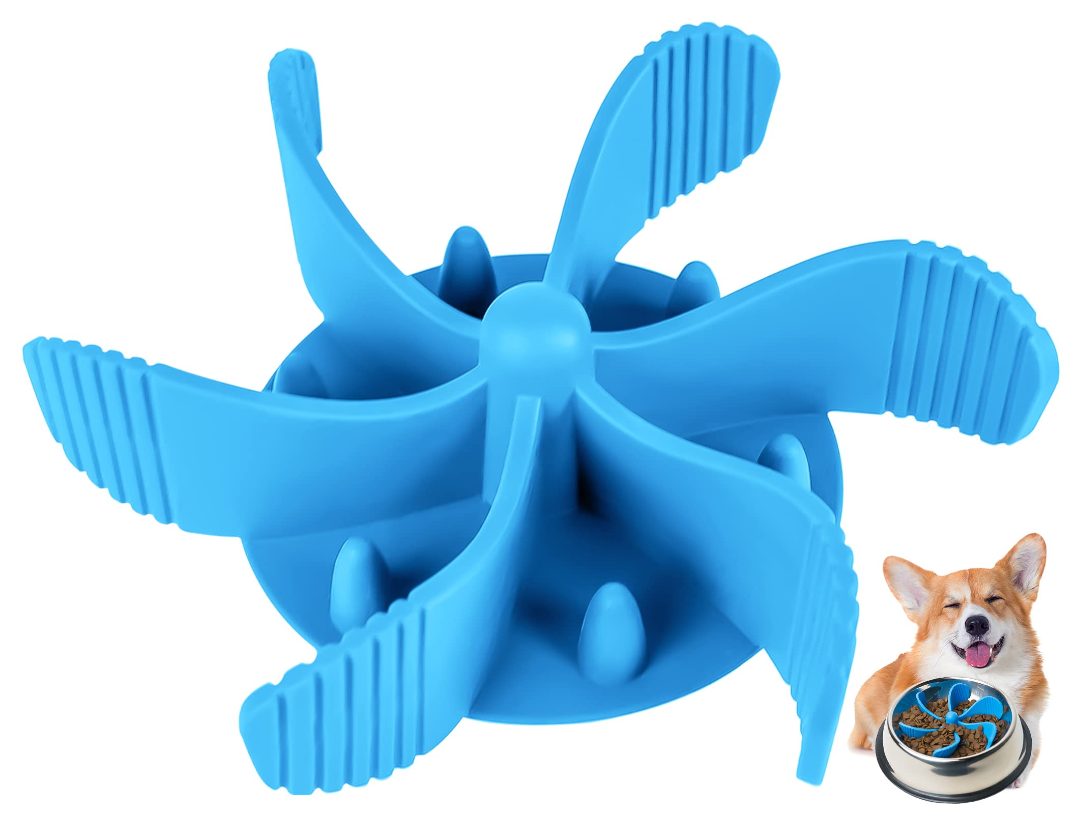 Slow Feeder Dog Bowl Insert - Non-Slip Suction Base, Adjustable Slow Eating Feeder for Small, Medium & Large Breed Dogs & Cats - Prevent Gulping & Bloat - Perfect for Fast Eaters, Mealtime Enrichment & Portion Control