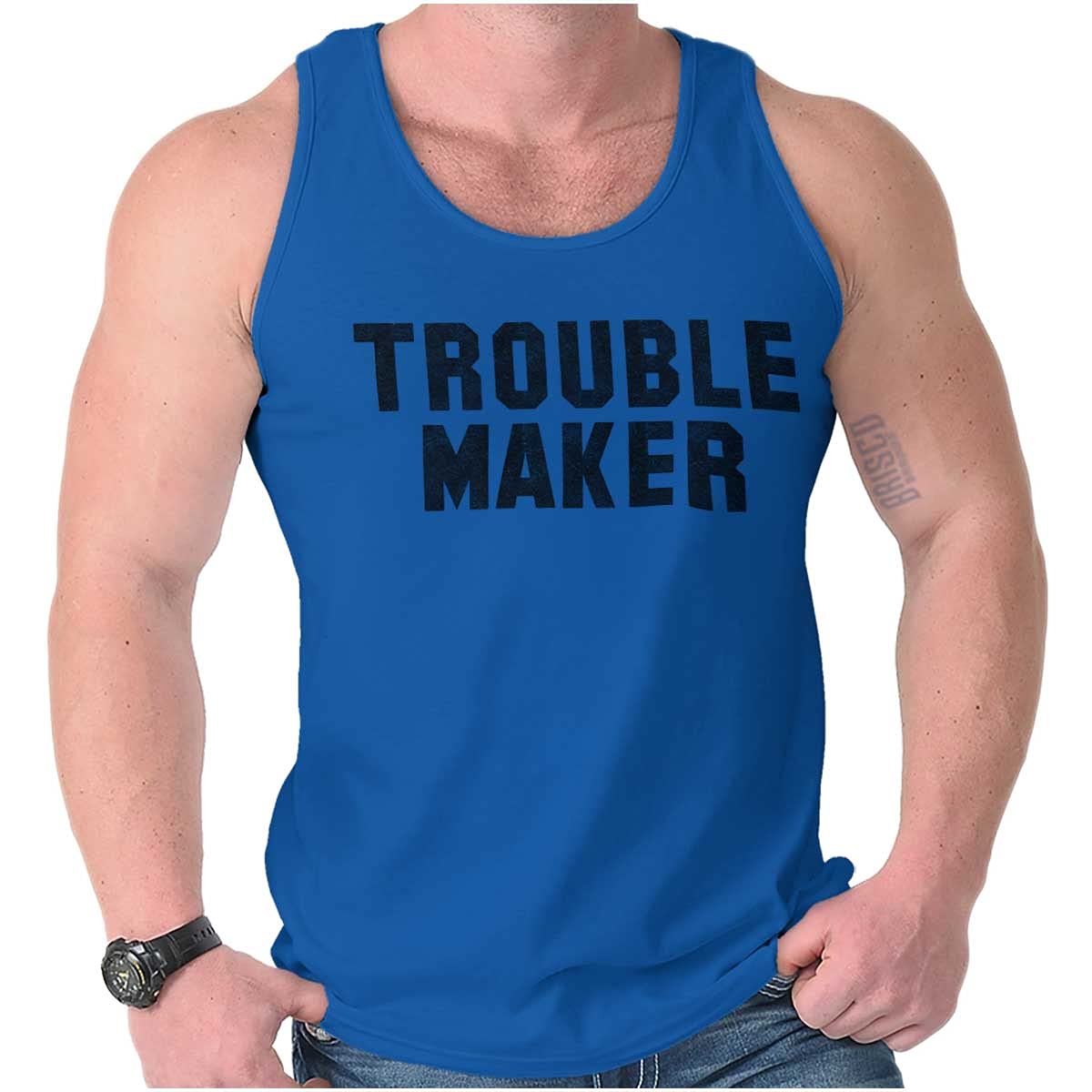Rebel College Party Tank Top for Men & Women - Trendy Trouble Maker Graphic Tee for Casual Wear, Night Out & Campus Events