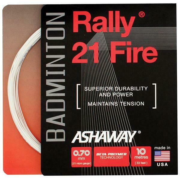 Ashaway Rally 21 Fire 0.70mm High-Performance Badminton String - Perfect for Competitive Play & Tournament Matches