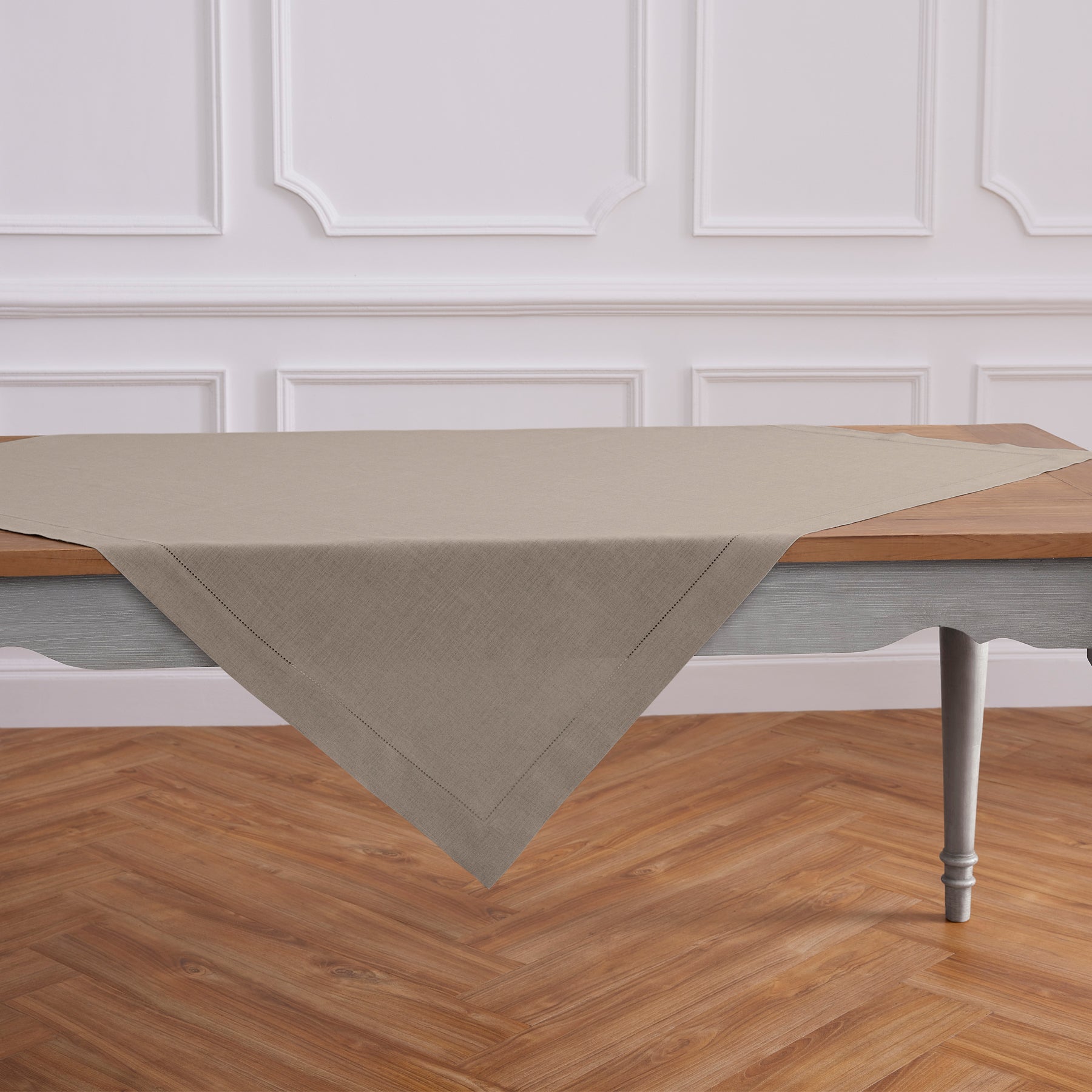 Classic Hemstitch Table Throw - Elegant Linen Table Runner for Dining Room Decor, Wedding & Holiday Table Settings