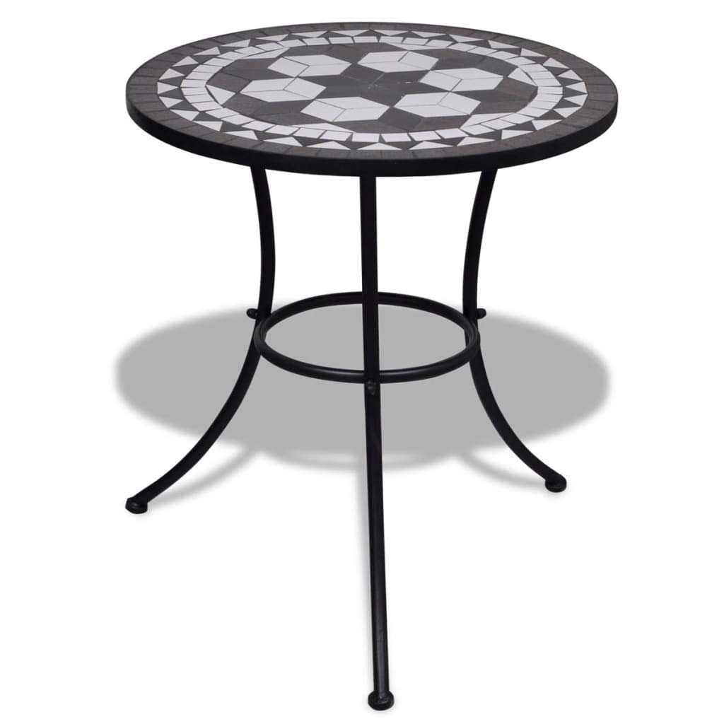 3 Piece Black and White Ceramic Tile Bistro Set - Cast Aluminum Outdoor Dining Chairs & Table for Patio, Garden, Yard - Antique Copper Finish | Perfect for Small Spaces, Balcony Decor & Coffee Time
