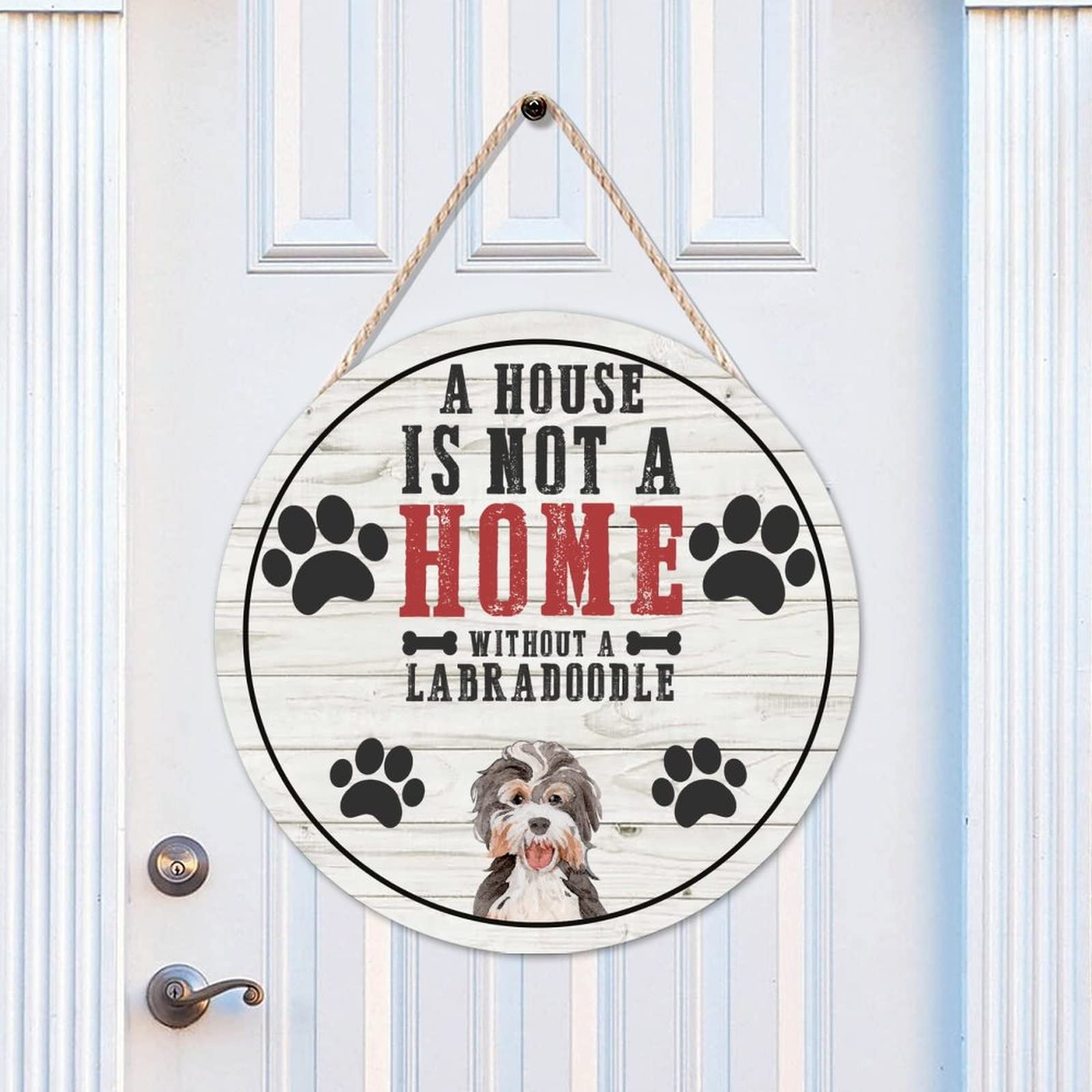 Labradoodle Wood Door Sign - 12