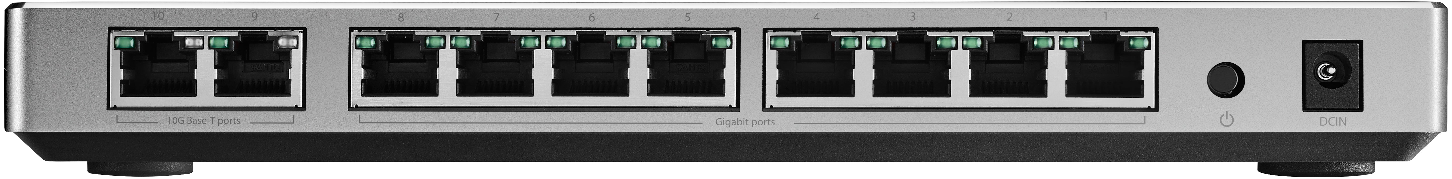 ASUS XG-U2008 10-Port Gigabit Ethernet Unmanaged Switch with 2 x 10G SFP+ Ports for Home Office, Gaming & Small Business Network Setup