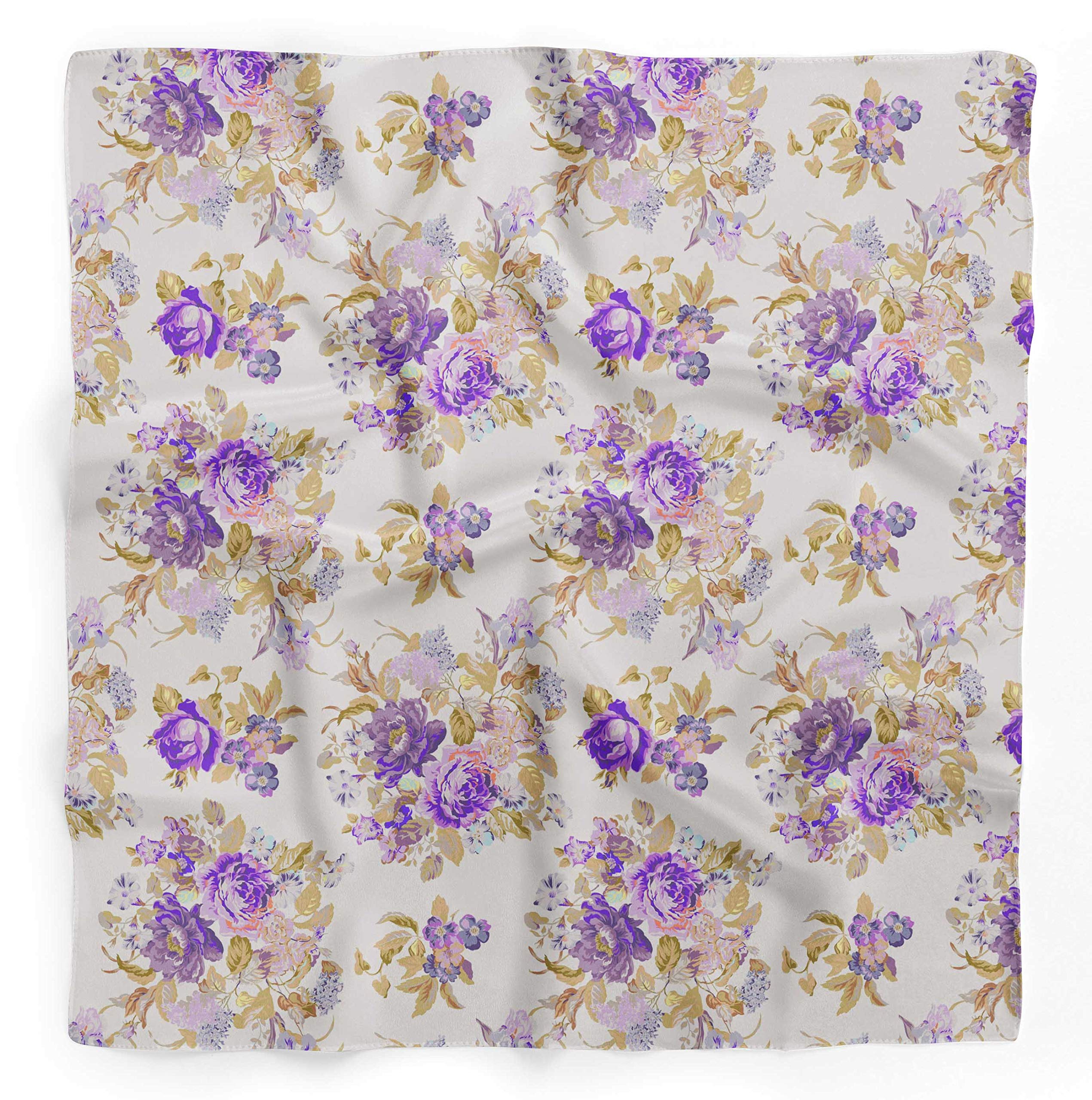 Bimba Printed Pure Silk Scarf for Women - Elegant Hair Wrap, Neck Scarf & Head Bandana - Perfect for Work, Travel and Special Occasions