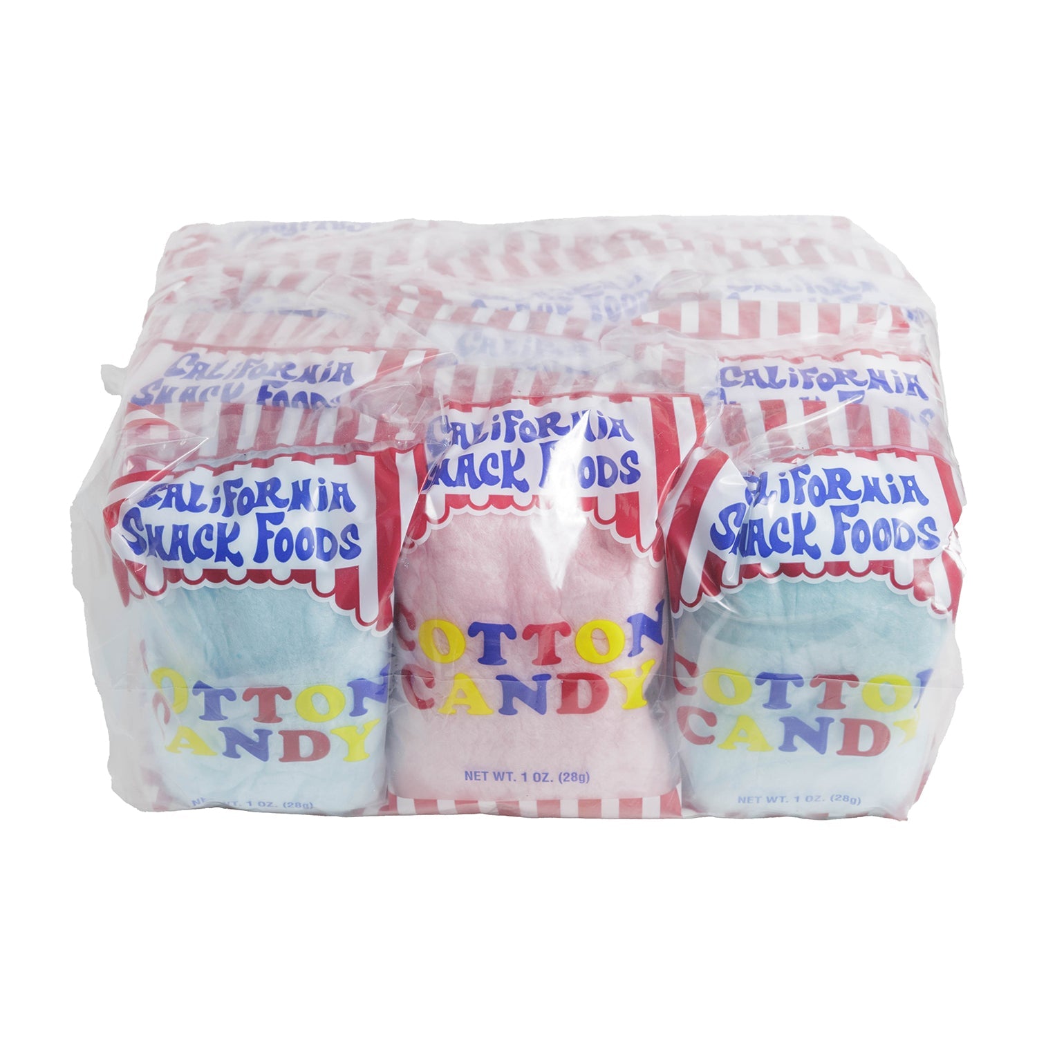 California Cotton Candy - 1oz Bags, 12 Count Case | Sweet Fluffy Treat for Parties, Events & Snacking