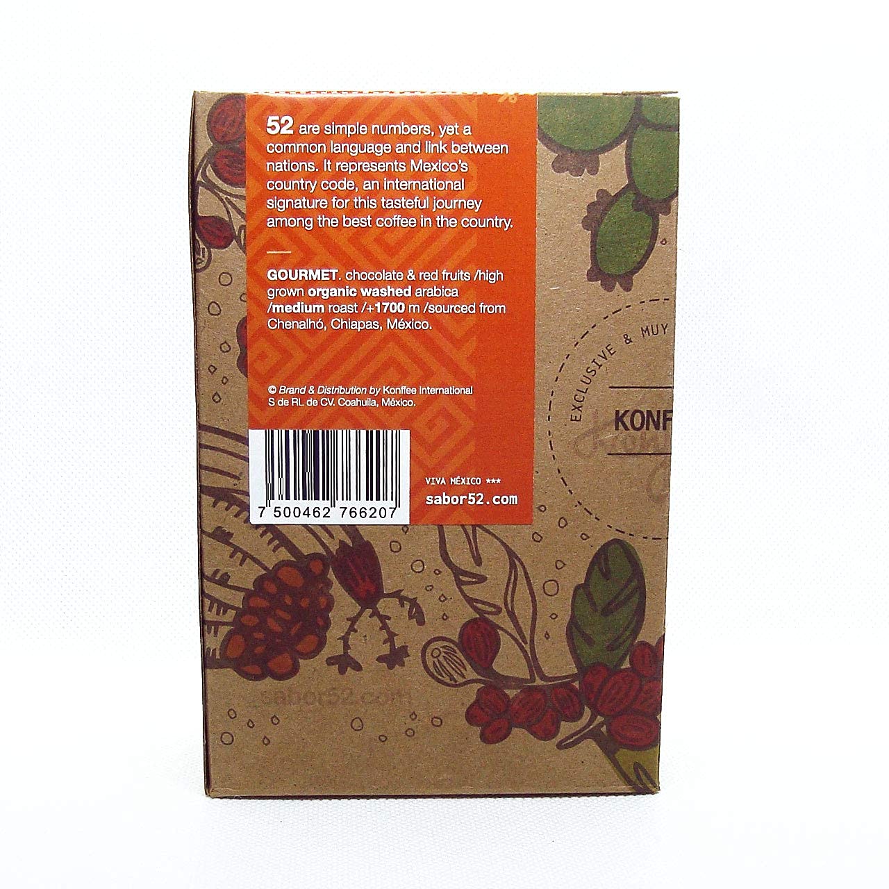 52 GOURMET Premium Ground Coffee - Artisan Mexican Chiapas Blend | Rich & Smooth Flavor for Home Brewing, Office Use & Gift Giving