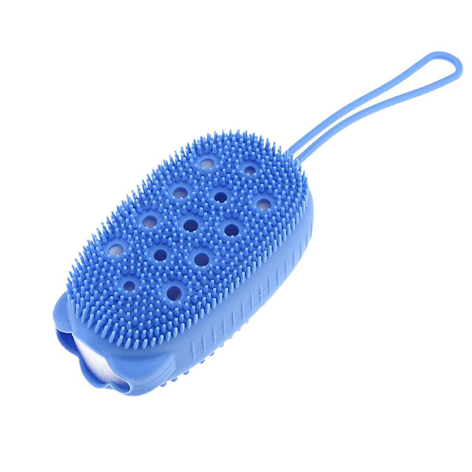 Urdhvamurti Silicone Body Scrubber & Bath Brush with Shampoo Dispenser - Soft Exfoliating Shower Brush for Men, Women & Kids - Perfect for Skin Massage, Exfoliation & Relaxing Bath Time (Multicolor)