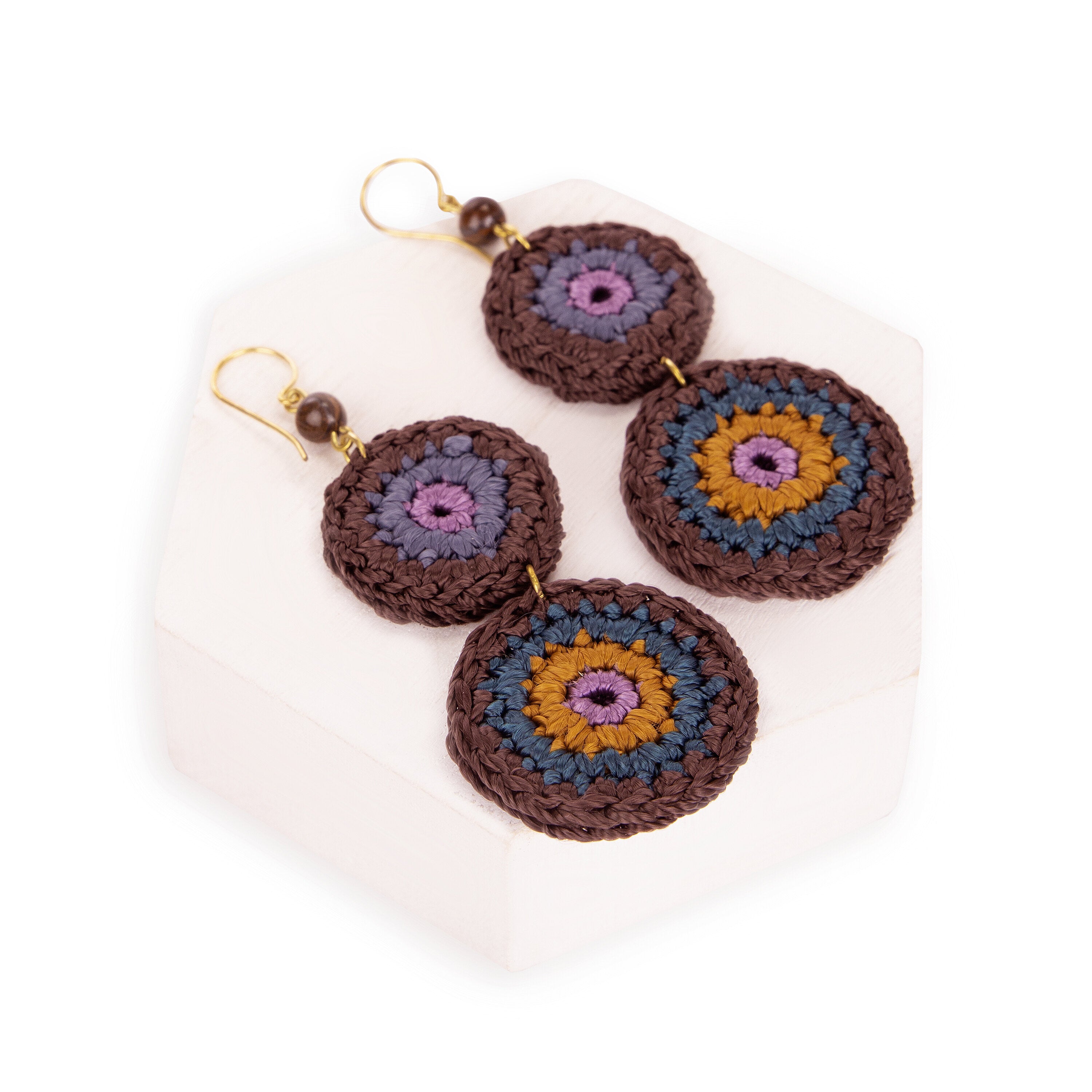 Elegant Jasper Double Disc Earrings for Women - Boho Chic Dangle Jewelry for Casual & Party Wear