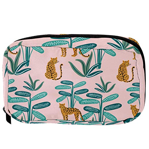 Inhomer Women's Travel Toiletry Bag - Waterproof Cosmetic Makeup Organizer Pouch with Jungle Leopard Print, Perfect for Toiletries, Makeup, Pencils & Travel Essentials | Ideal for Vacation, Gym, Business Trips & Daily Use