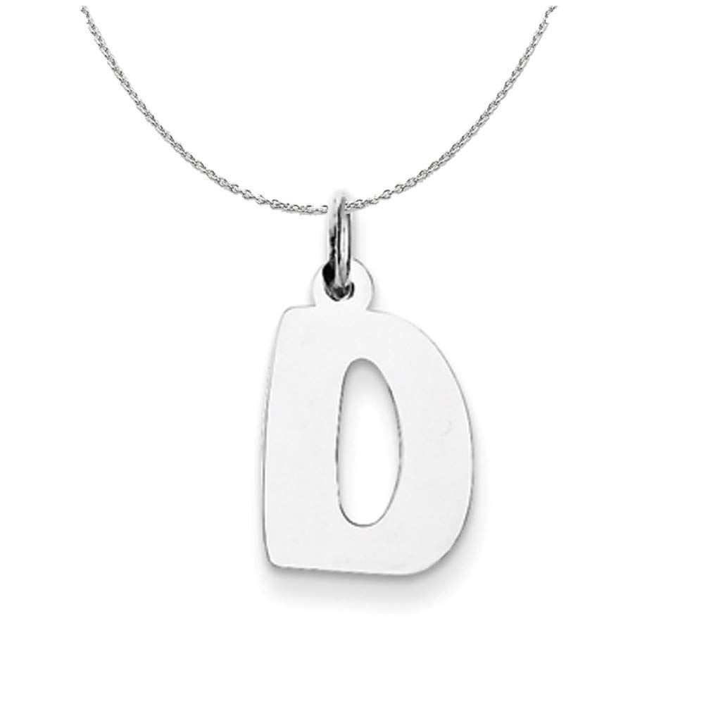 Kate Collection Sterling Silver Bubble Block Initial D Necklace - Elegant Black Bow Jewelry for Women, Perfect Gift for Birthdays, Anniversaries & Special Occasions