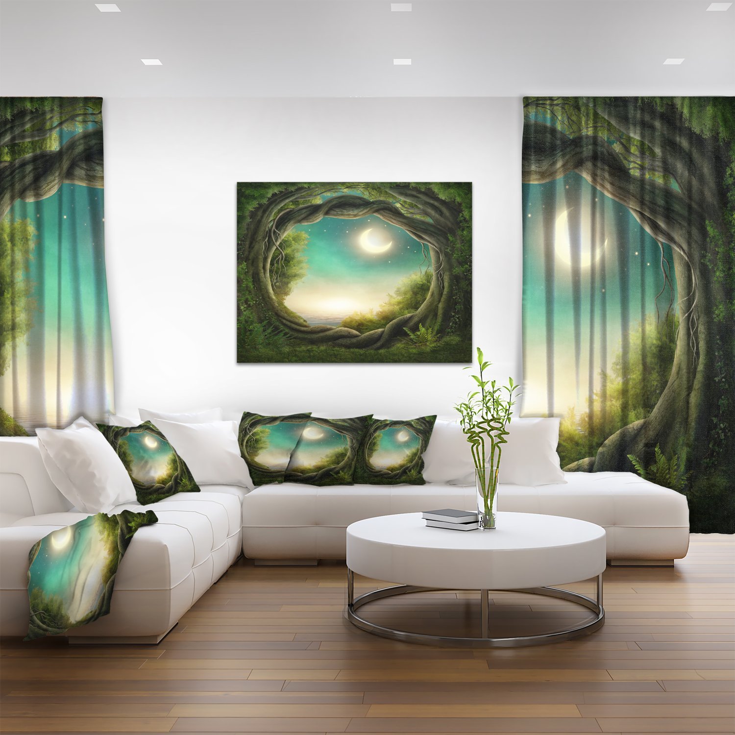 Enchanted Dark Forest Landscape Photography Canvas Print - Nature Wall Art for Home & Office Decor