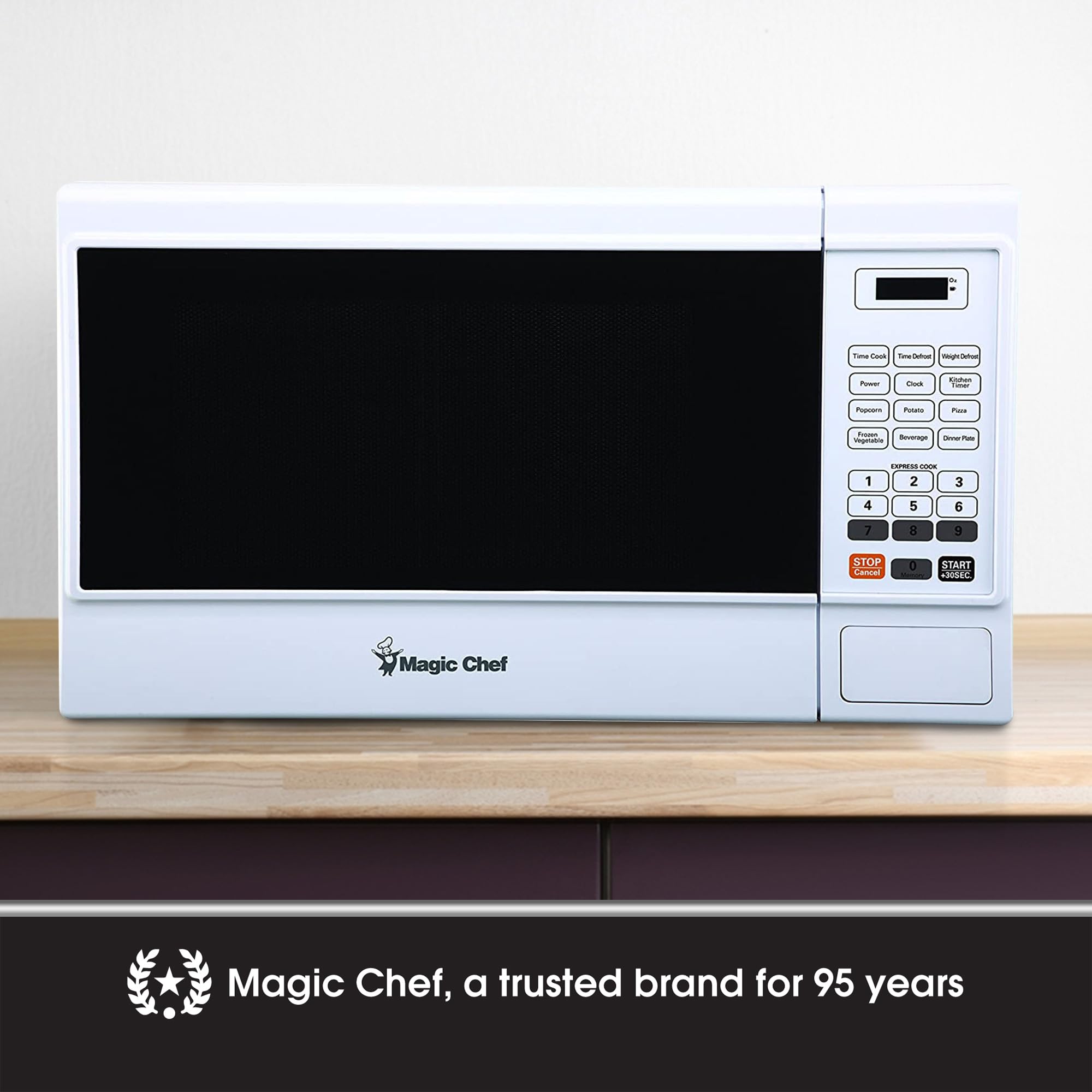 Magic Chef Countertop Microwave Oven - 1000W, 1.3 Cu Ft Compact White Microwave for Small Spaces - Perfect for Dorms, Apartments & Office Kitchens