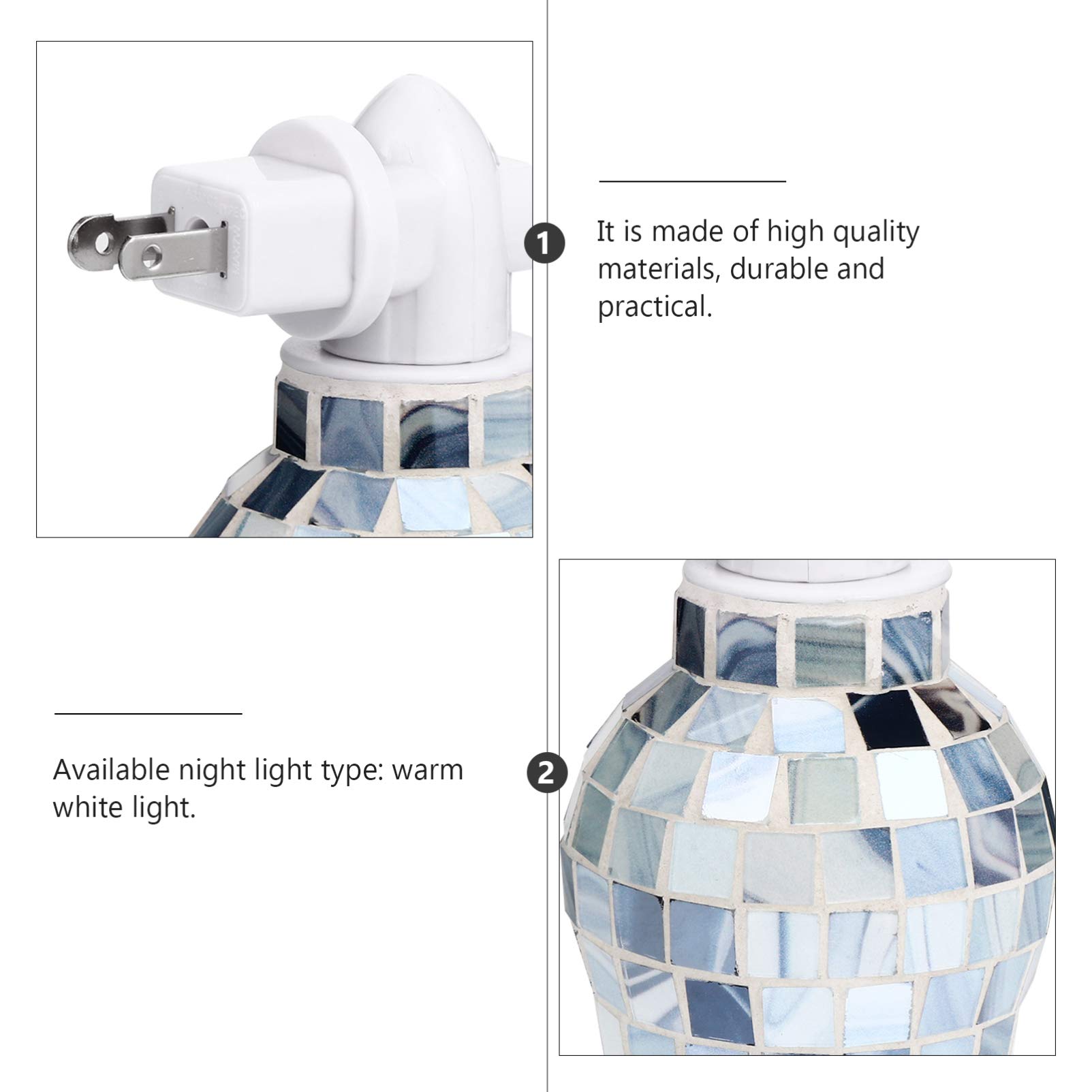 Premium Plug-in Wax Melt Warmer - Glass Mosaic Oil Diffuser with Fragrance Wax Melts | Home Aromatherapy, Bedroom Decor & Night Light (Blue) | Perfect for Relaxation, Stress Relief & Creating Cozy Atmosphere