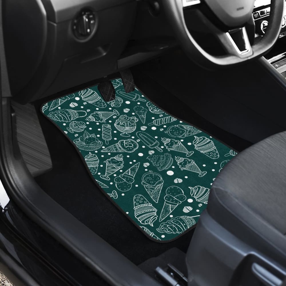 Premium Ice Cream Pattern Car Floor Mats - Non-Slip, Durable & Easy to Clean - Perfect for Summer Road Trips & Beach Adventures