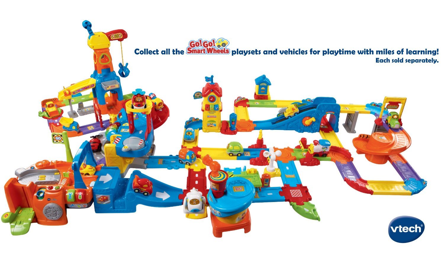 VTech Go! Go! Smart Wheels Train Station Playset - Interactive Learning Toy for Toddlers Ages 1-3 | STEM Educational Train Set with Lights & Sounds | Perfect for Pretend Play & Early Childhood Development