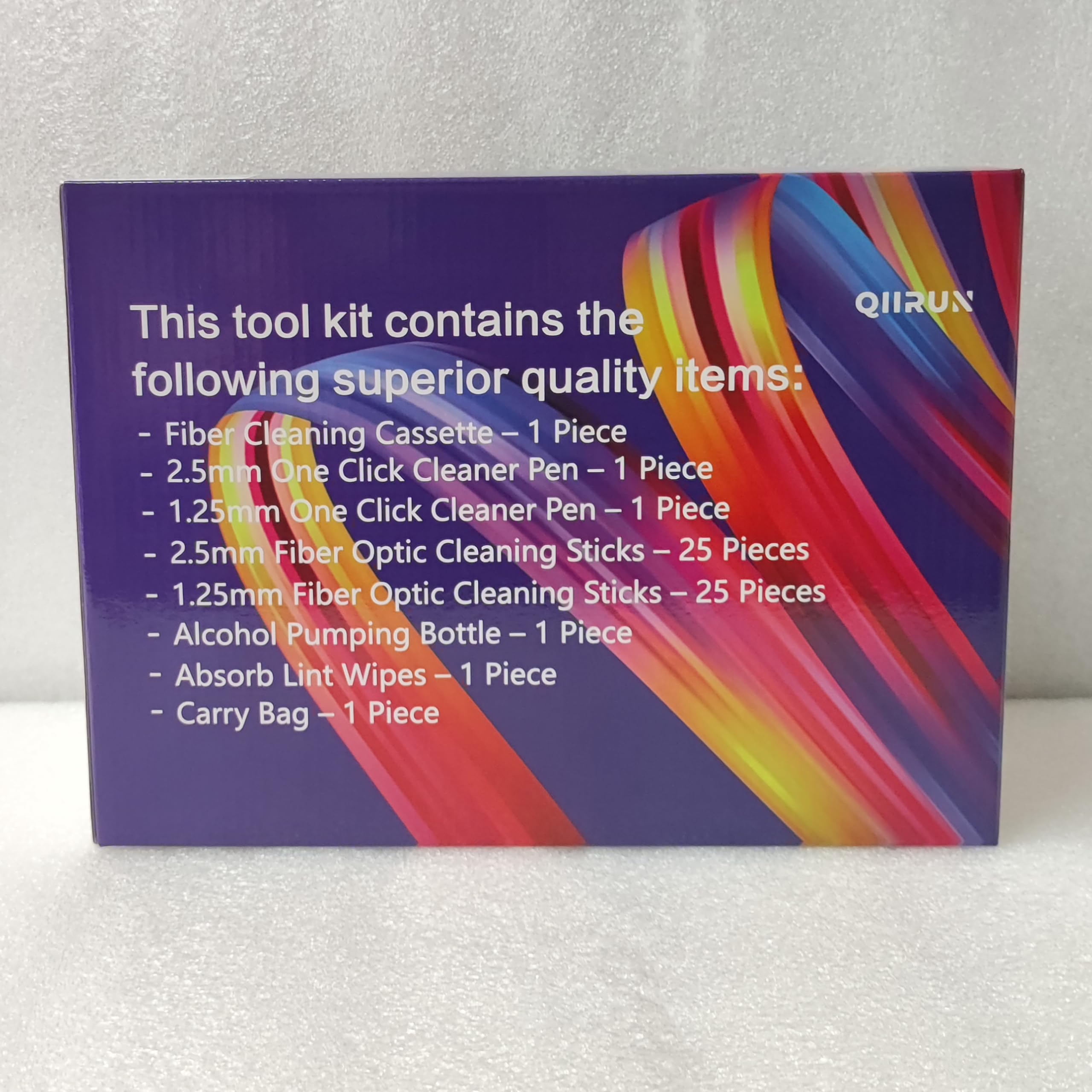 QIIRUN Fiber Optic Cleaning Kit - Professional FTTH Fiber Cleaner Tools Set with 1.25mm & 2.5mm Fiber Optic Cleaner Pens, Cleaning Sticks & Wipes - Perfect for FC, SC, ST, LC, MU Connectors - Ideal for Home Network, Data Center & Telecom Maintenance