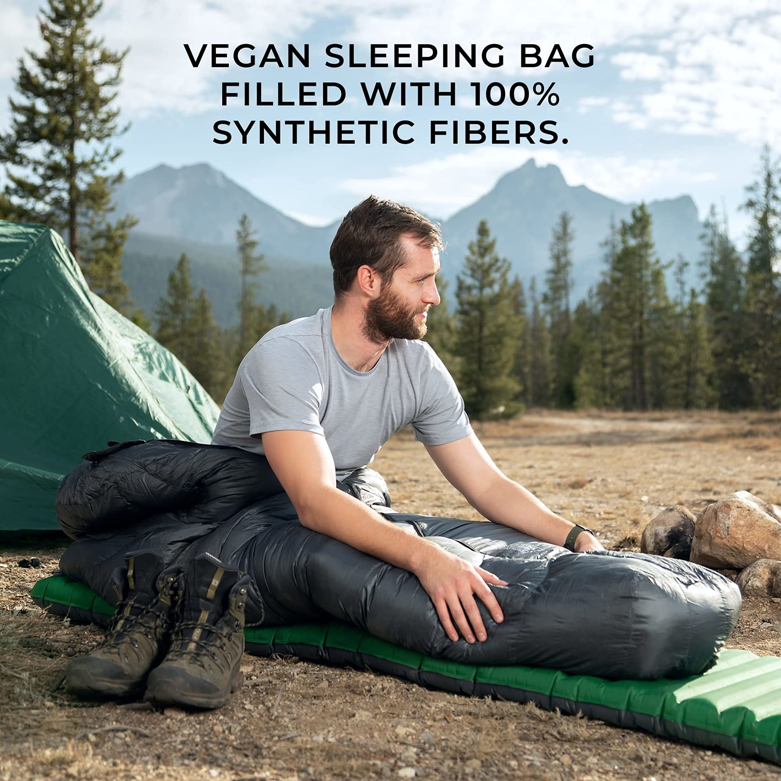 Hyke & Byke Katahdin 0°F Synthetic 625 FP Mummy Sleeping Bag - Ultralight 4 Season Hiking & Backpacking Sleeping Bag for Adults - Includes Compression Stuff Sack - Perfect for Winter Camping, Mountaineering & Outdoor Adventures