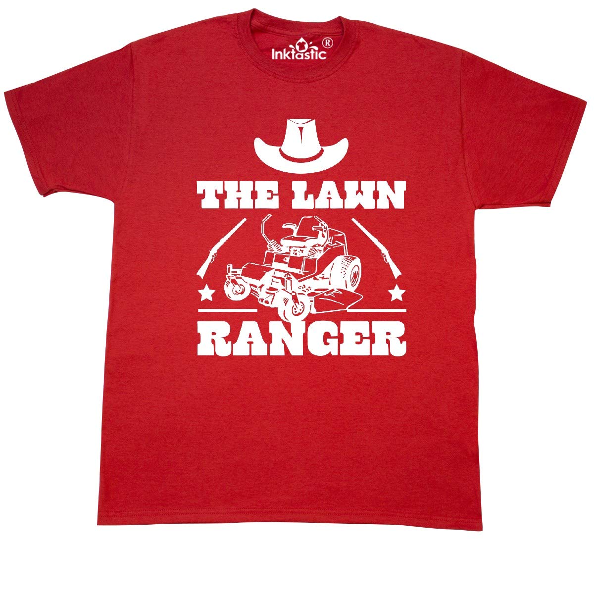 Inktastic Father's Day The Lawn Ranger with Mower Graphic T-Shirt - Funny Gardening Gift for Dad, Perfect for Father's Day, Birthday & Outdoor Activities