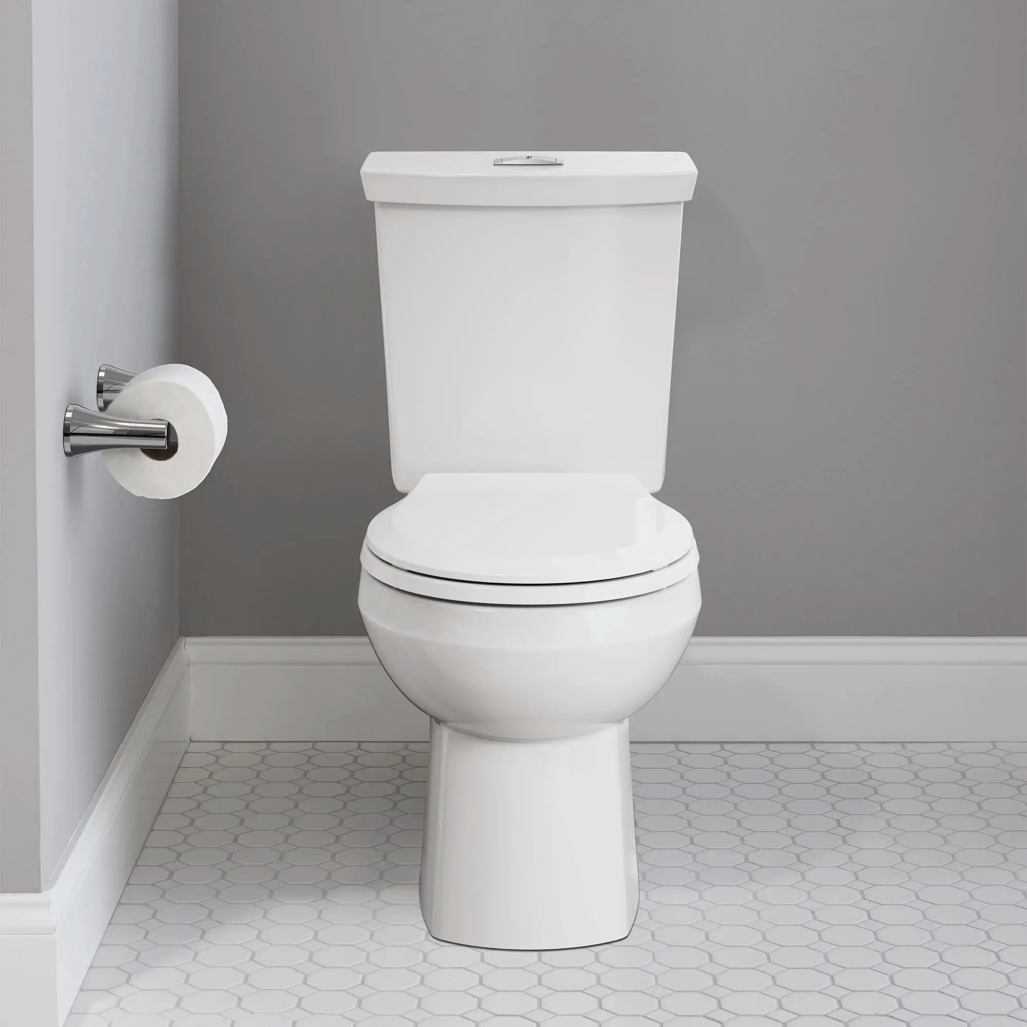 H2Option® Dual Flush Toilet - 1.28/0.92 GPF (4.8/3.5 LPF) Standard Height Round Front Toilet with Seat & Wax Ring - Water Saving Bathroom Solution for Homes & Offices