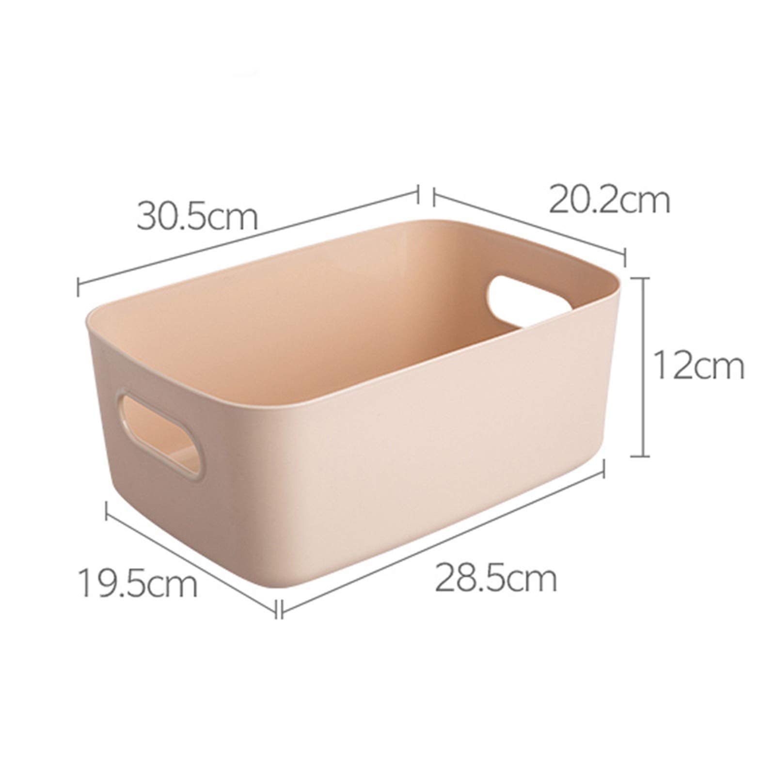 Multi-Purpose Storage Basket with Handle - Plastic Organizer Bin for Home, Office, Kitchen & Bedroom - Apricot Storage Box | Perfect for Organizing Toys, Clothes & Household Items