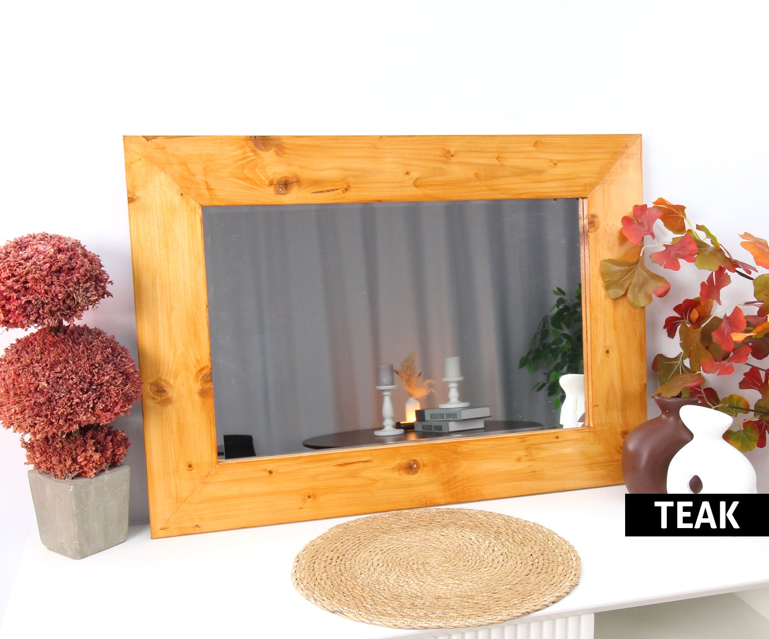 Stylish Black Wooden Wall Mirror - Elegant Home Decor for Living Room, Bedroom & Entryway - Perfect for Adding Depth & Style to Any Space
