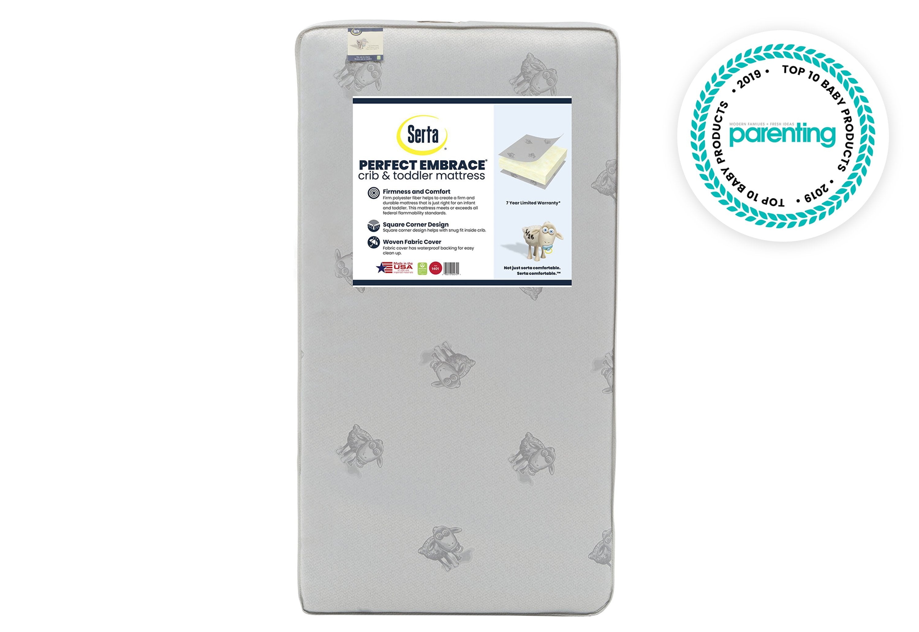 Serta Perfect Embrace Crib and Toddler Mattress - Breathable, Waterproof & Hypoallergenic Baby Mattress for Safe Sleep | Nursery & Daycare Essentials