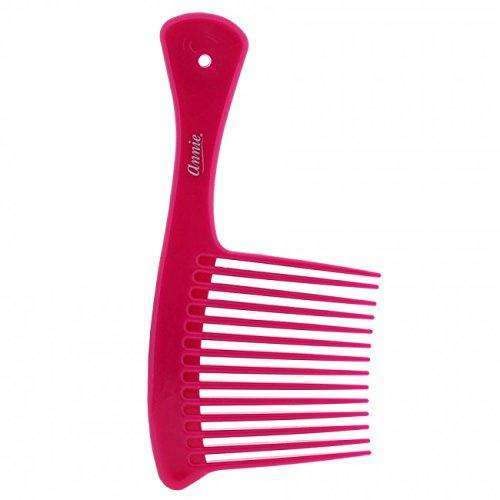 Annie Jumbo Rake Comb - Detangling Hair Brush for Thick & Curly Hair - Wide Tooth Comb for Wet & Dry Hair - Perfect for Salon, Home & Travel Use (Pink)