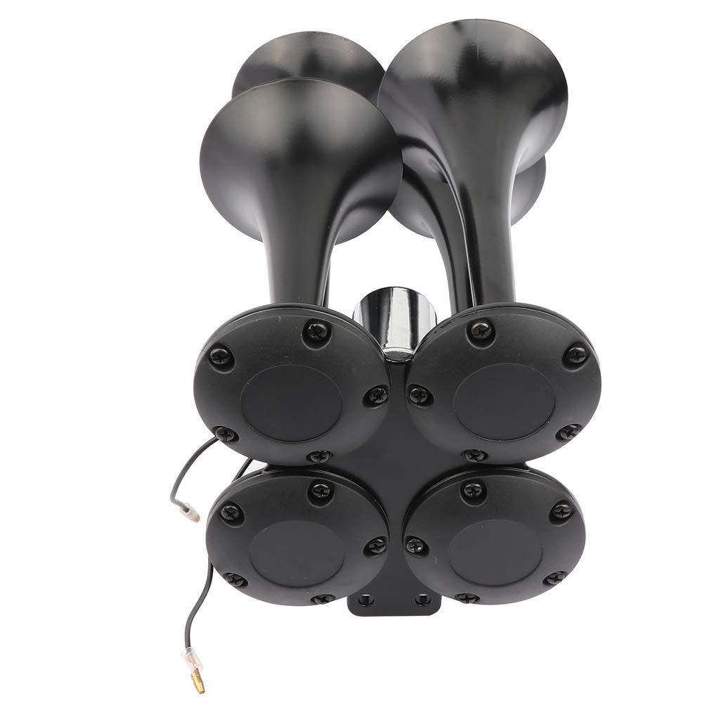 INEEDUP 12V 185dB Four Trumpet Air Horn - Super Loud Train Horn for Cars, Trucks, Boats & RVs - Perfect for Emergency Alerts, Sporting Events & Vehicle Safety