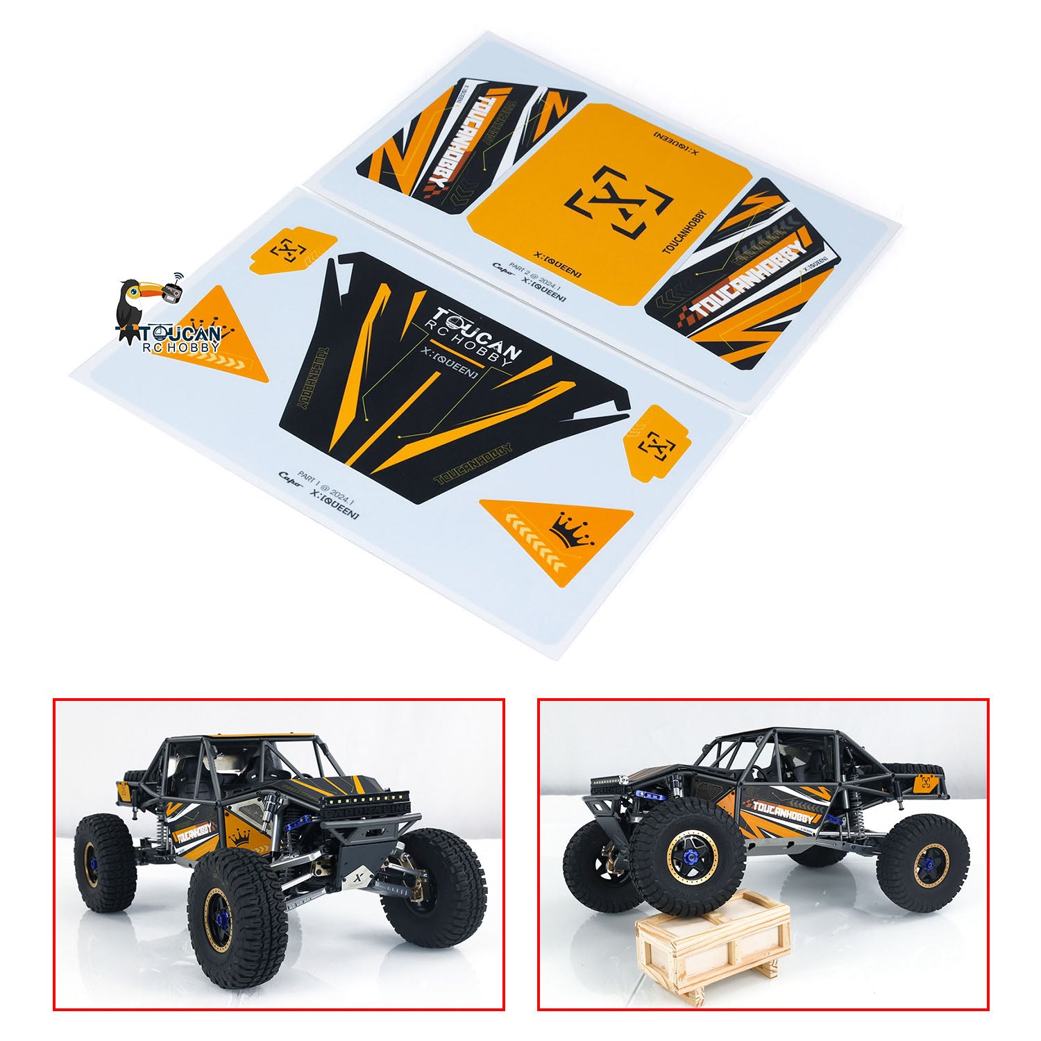 Custom PVC Waterproof Decal Stickers for Capo 1/8 U4 CD1582X RC Crawler - Durable Toucan Design for RC Hobby Vehicles - Perfect for Off-Road Climbing & RC Car Customization