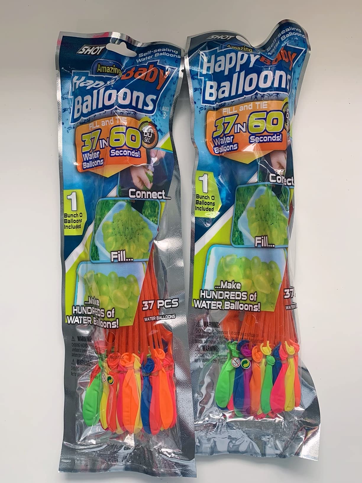 Happy Baby Water Balloons - 37 Pack for Outdoor Summer Fun