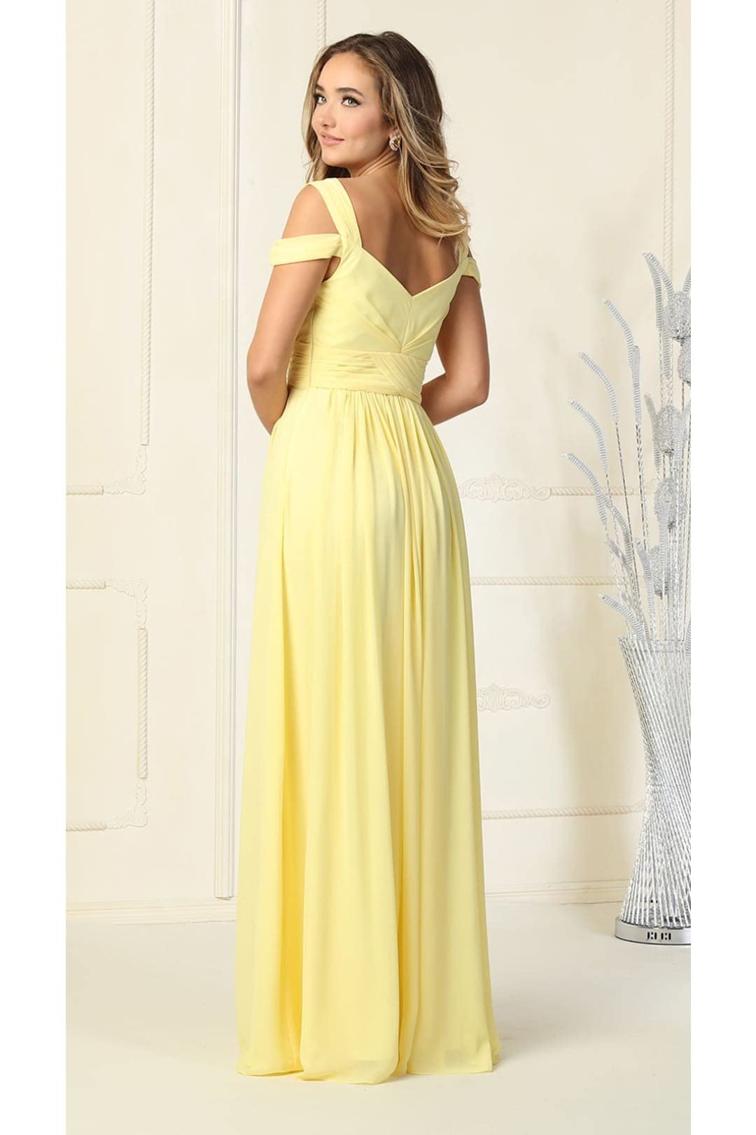 Elegant Long Cold Shoulder Bridesmaid Dress for Weddings & Formal Events - Perfect for Bridal Party & Evening Occasions