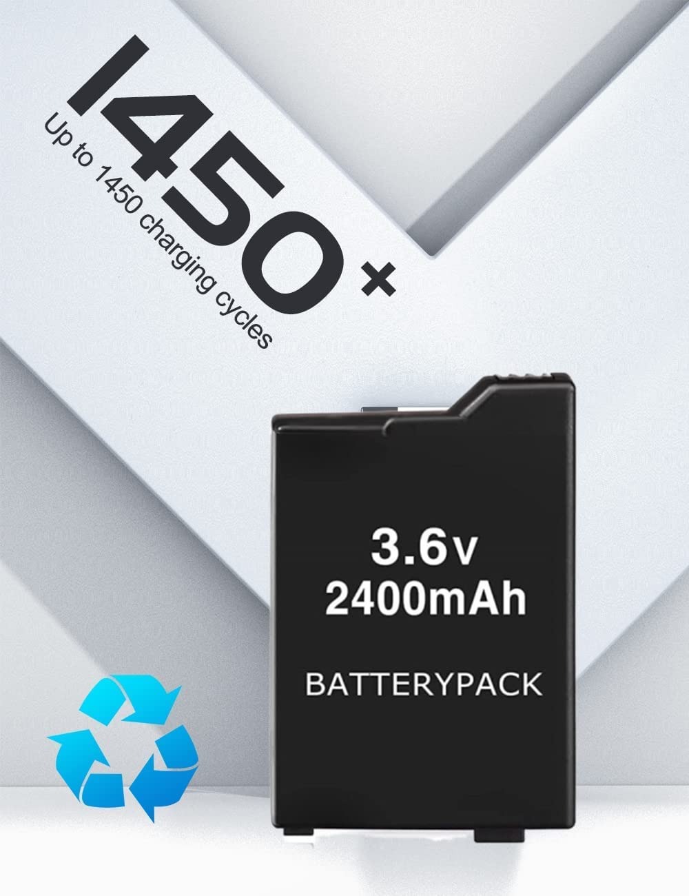 Original PSP Charger Bundle - 3.6V 2400mAh Replacement Battery + 5V AC Adapter Charger for Sony PSP 2000 & 3000 - Perfect for Gaming on The Go, Travel & Home Use