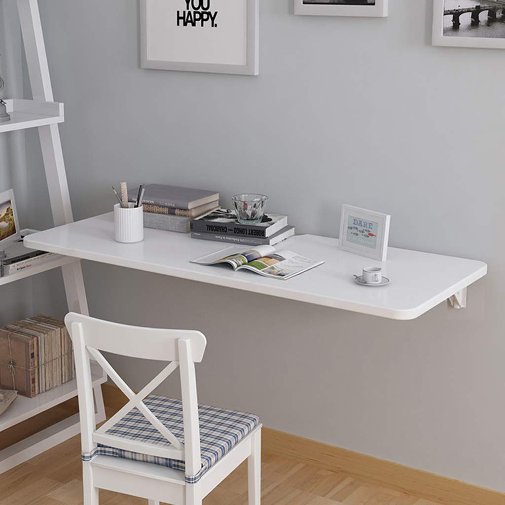 Space Saving Wall-Mounted Drop-Leaf Table - Solid Wood Folding Shelf & Laptop Desk for Small Spaces | Perfect for Study, Bedroom, Bathroom, Balcony & Home Office Organization