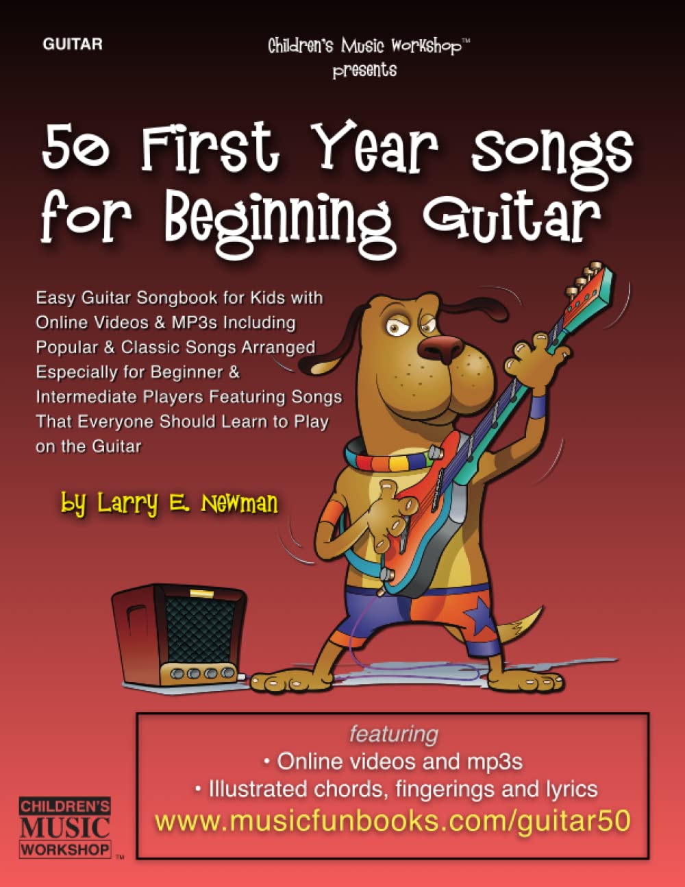 **50 Easy First Year Guitar Songs for Kids - Beginner Guitar Songbook with Online Videos & MP3s - Popular & Classic Songs for Learning Guitar (Perfect for Home, School & Music Lessons) - Music Fun Books**